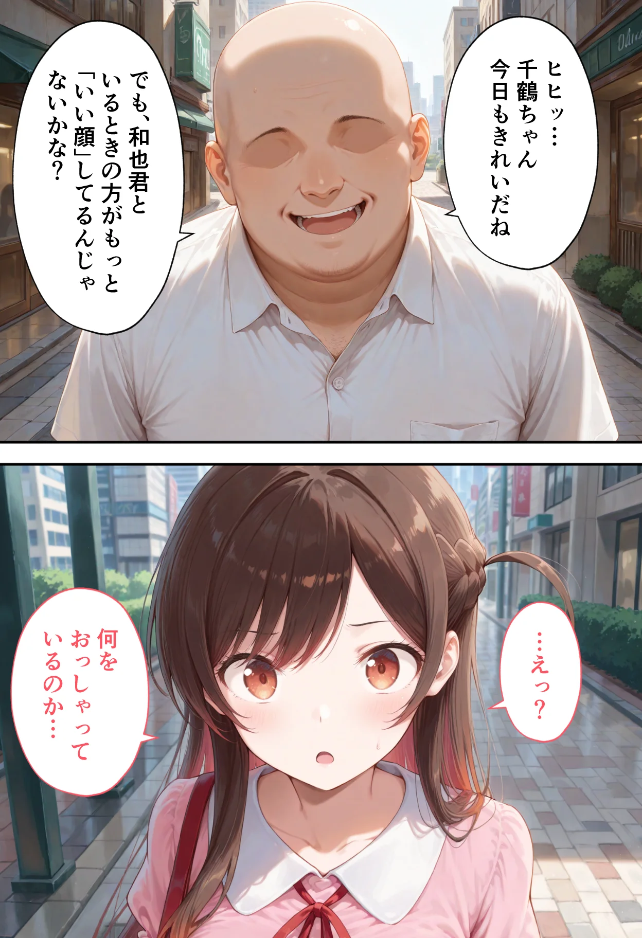 弱みを握られた俺の彼女が寝取られ堕ちるまで 千鶴編 拘束・辱め・制服 サンプル12ページ目（ぶるーと）