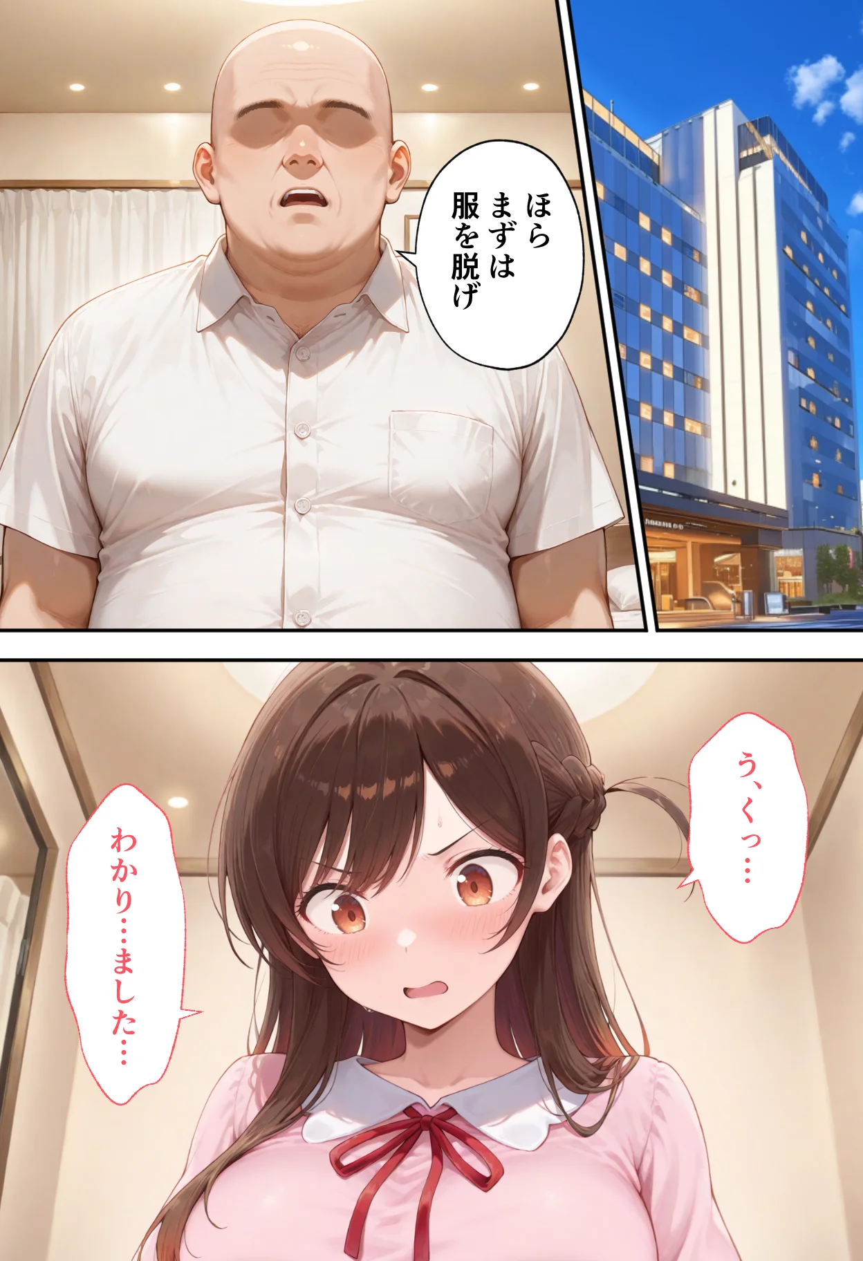 弱みを握られた俺の彼女が寝取られ堕ちるまで 千鶴編 拘束・辱め・制服 サンプル15ページ目（ぶるーと）