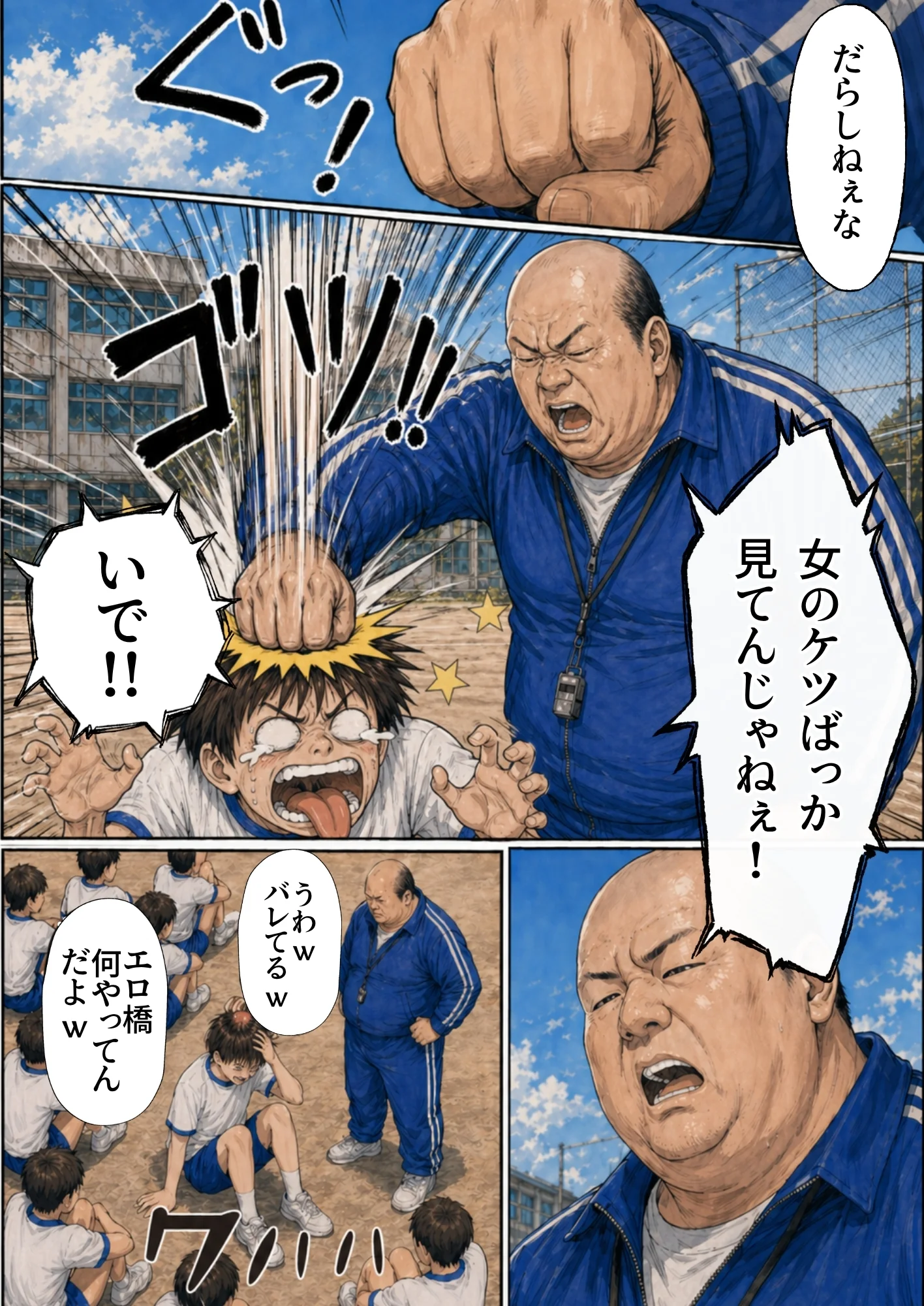 【昭和編】想いを寄せていたクラスメイトが中年メタボ教師（BMI40）と肉体関係だった件 制服・学園もの・中出し サンプル9ページ目（竿役が種付けおじさんじゃないとヌケないんだが・・・）