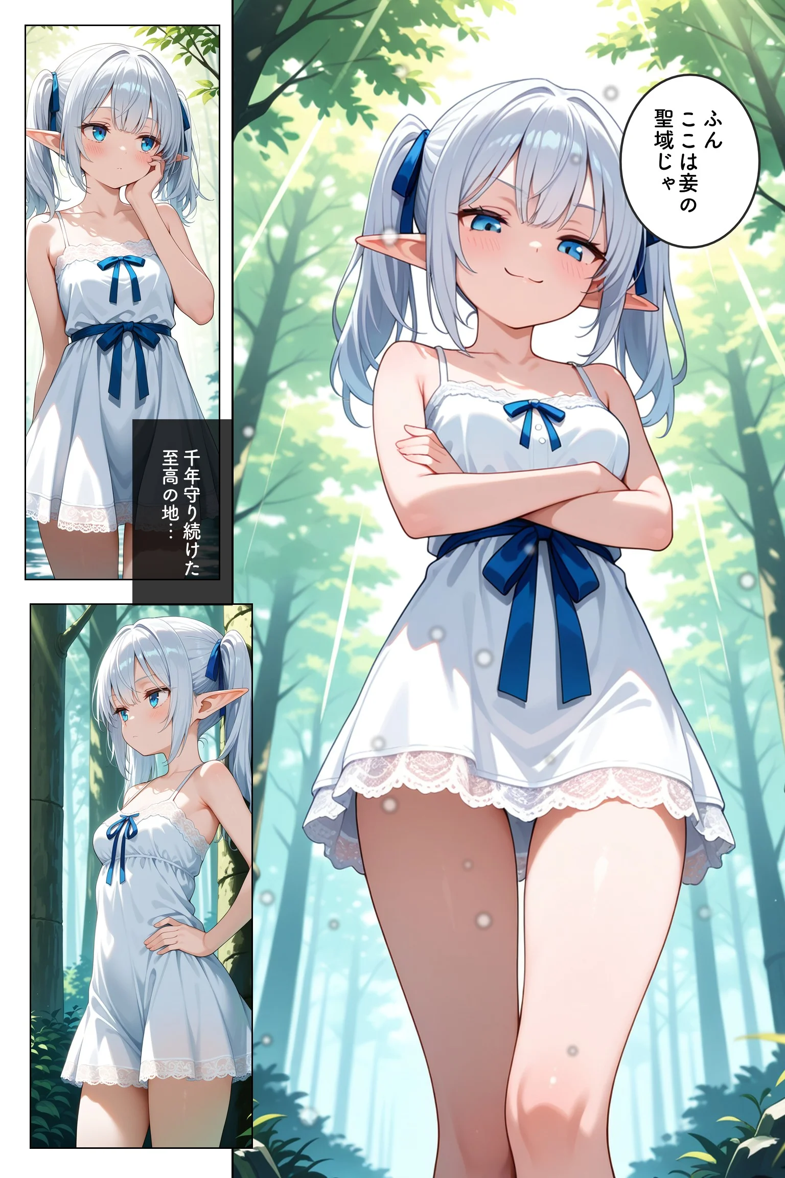 高貴なエルフが人間ごときに堕ちるわけないだろ ファンタジー 処女 ツンデレ サンプル1ページ目（むふわーくす）