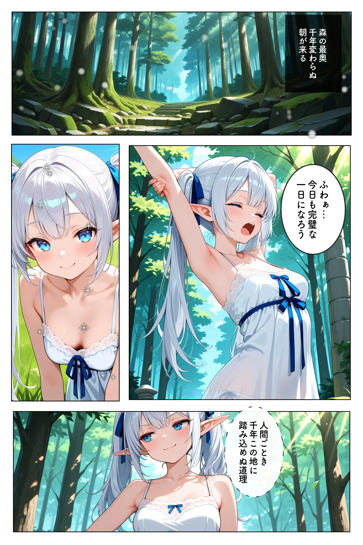 高貴なエルフが人間ごときに堕ちるわけないだろ ファンタジー 処女 ツンデレ サンプル2ページ目（むふわーくす）