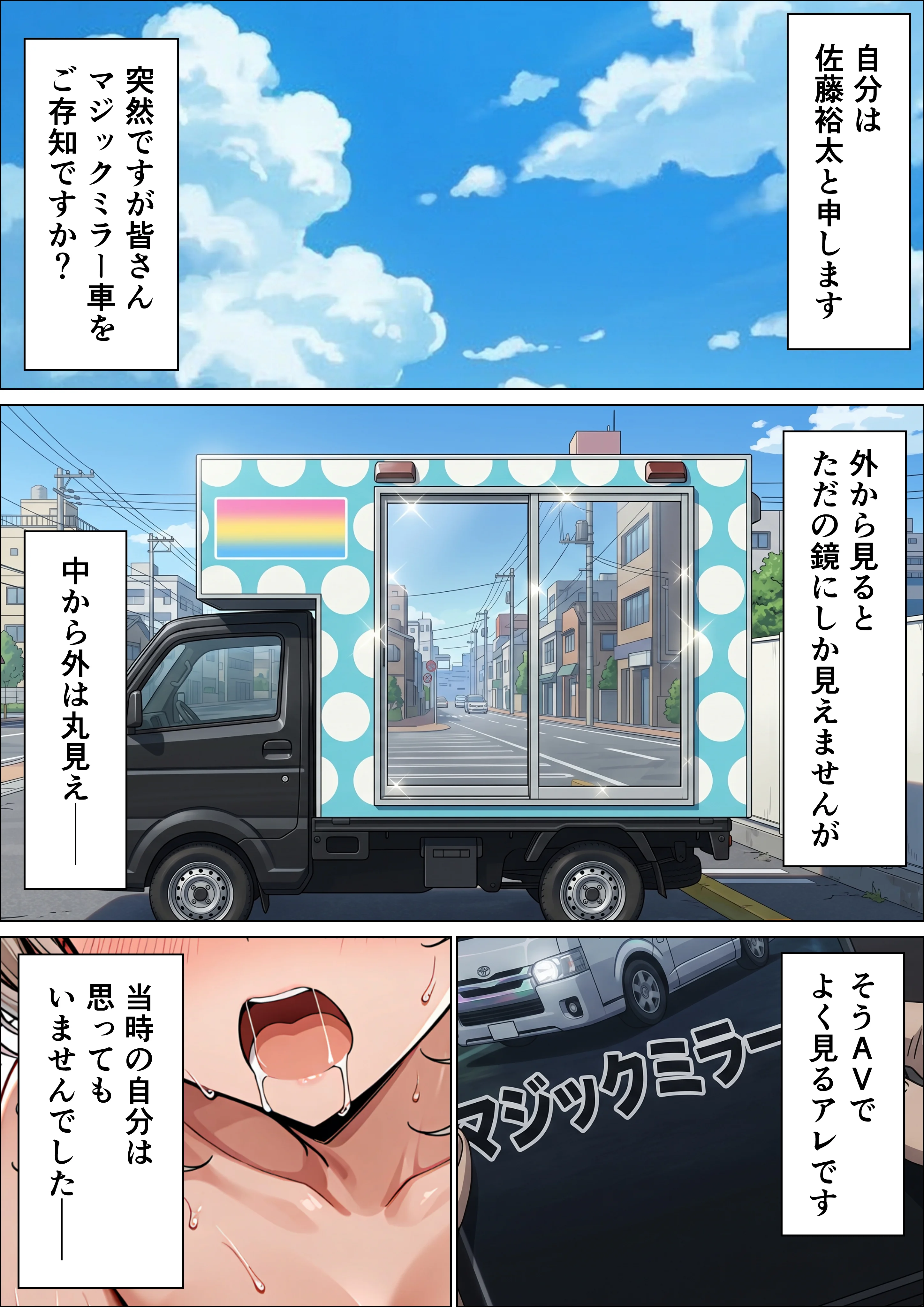 童貞陰キャの僕がクールギャルとマジックミラー車で生ハメセックスした話 羞恥・制服・学園もの サンプル2ページ目（たむりん）