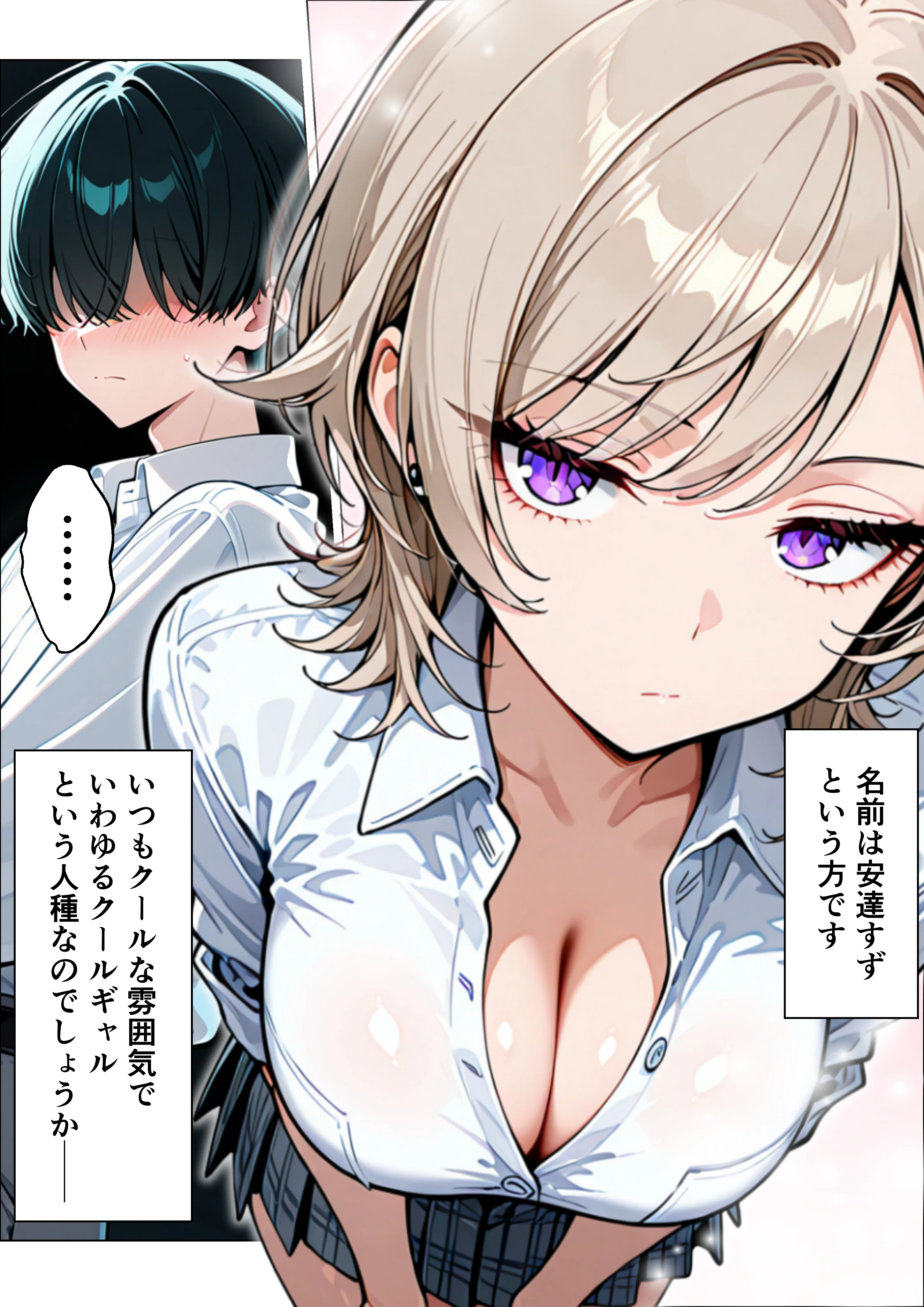 童貞陰キャの僕がクールギャルとマジックミラー車で生ハメセックスした話 羞恥・制服・学園もの サンプル6ページ目（たむりん）