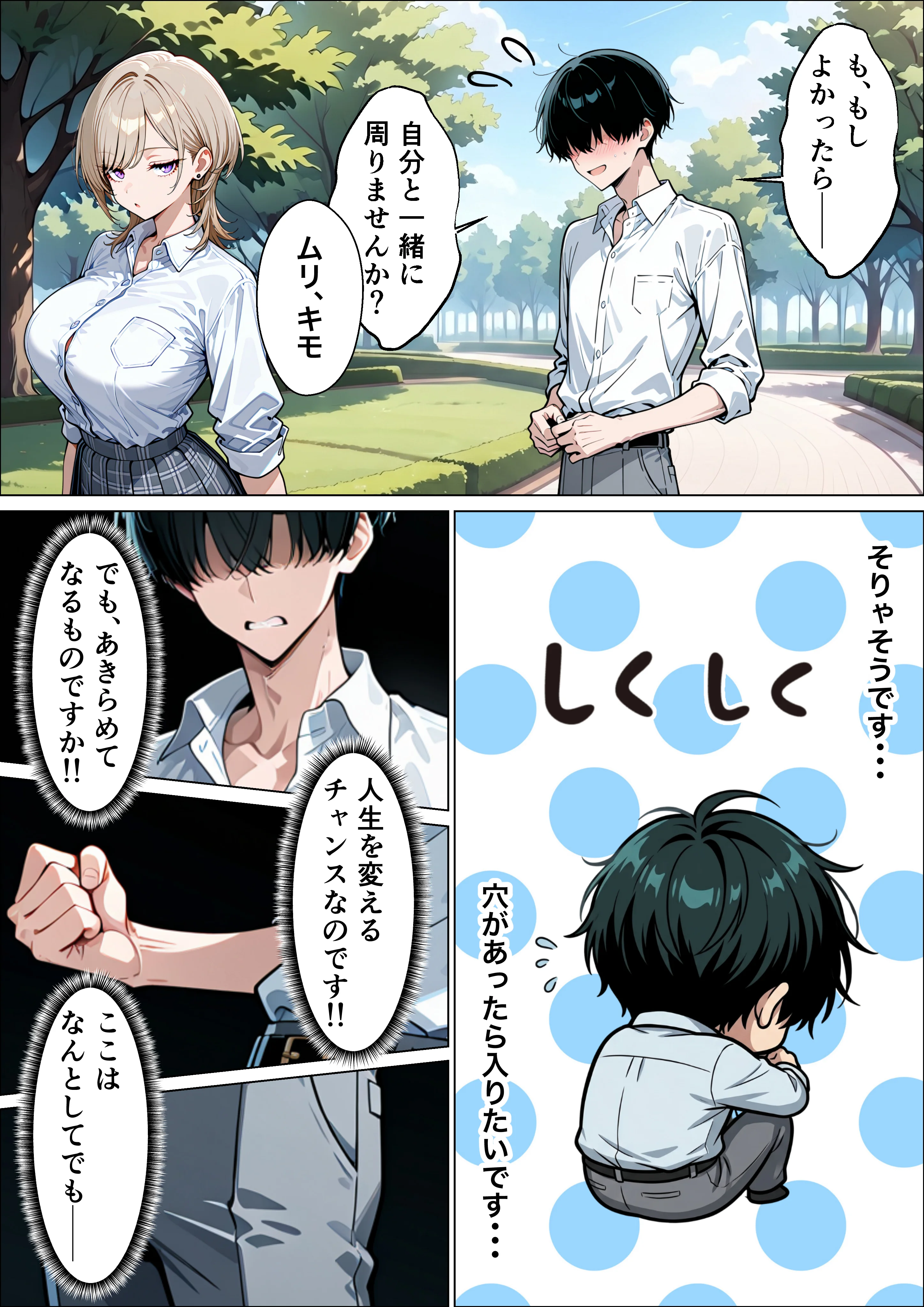 童貞陰キャの僕がクールギャルとマジックミラー車で生ハメセックスした話 羞恥・制服・学園もの サンプル17ページ目（たむりん）
