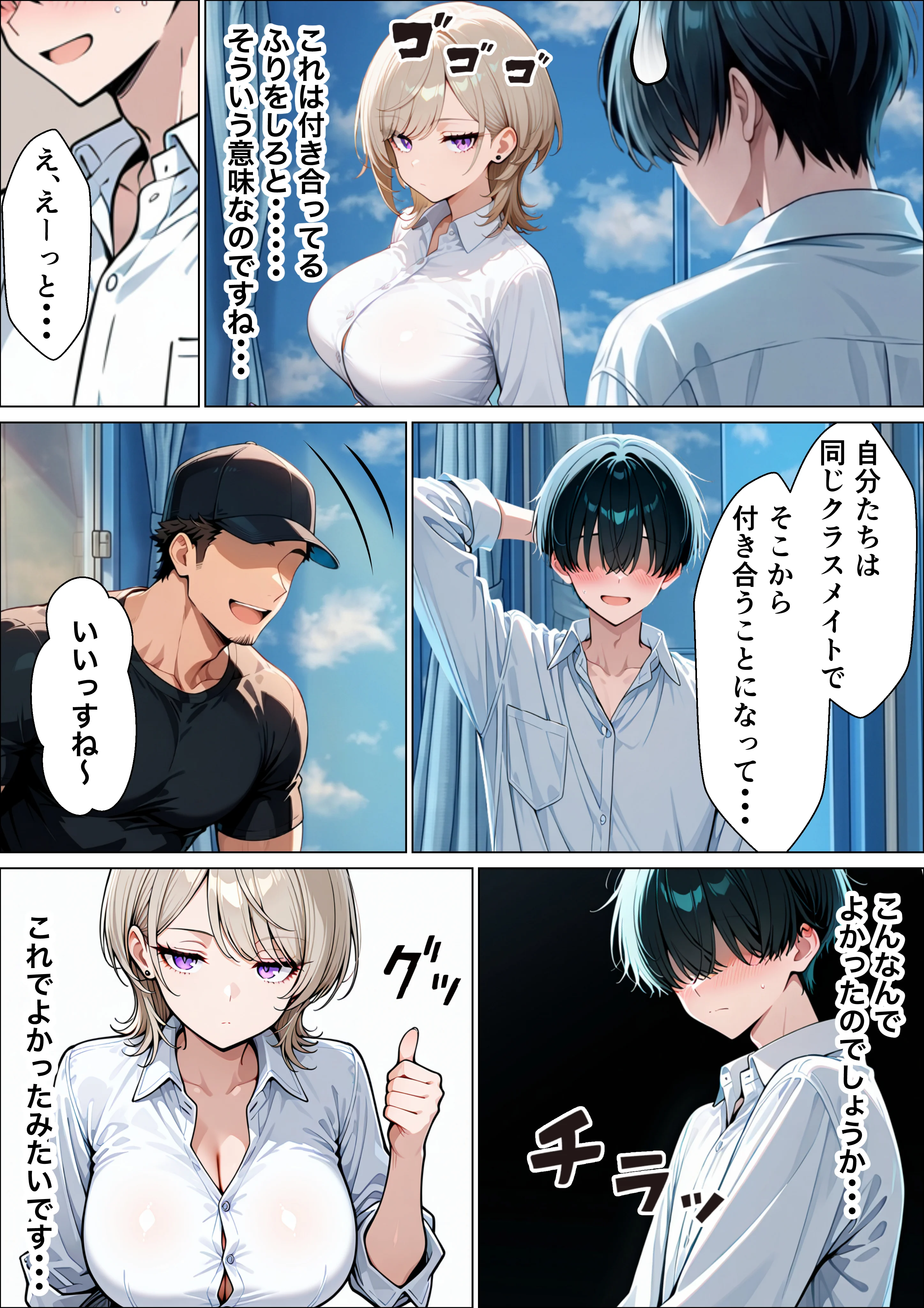 童貞陰キャの僕がクールギャルとマジックミラー車で生ハメセックスした話 羞恥・制服・学園もの サンプル28ページ目（たむりん）