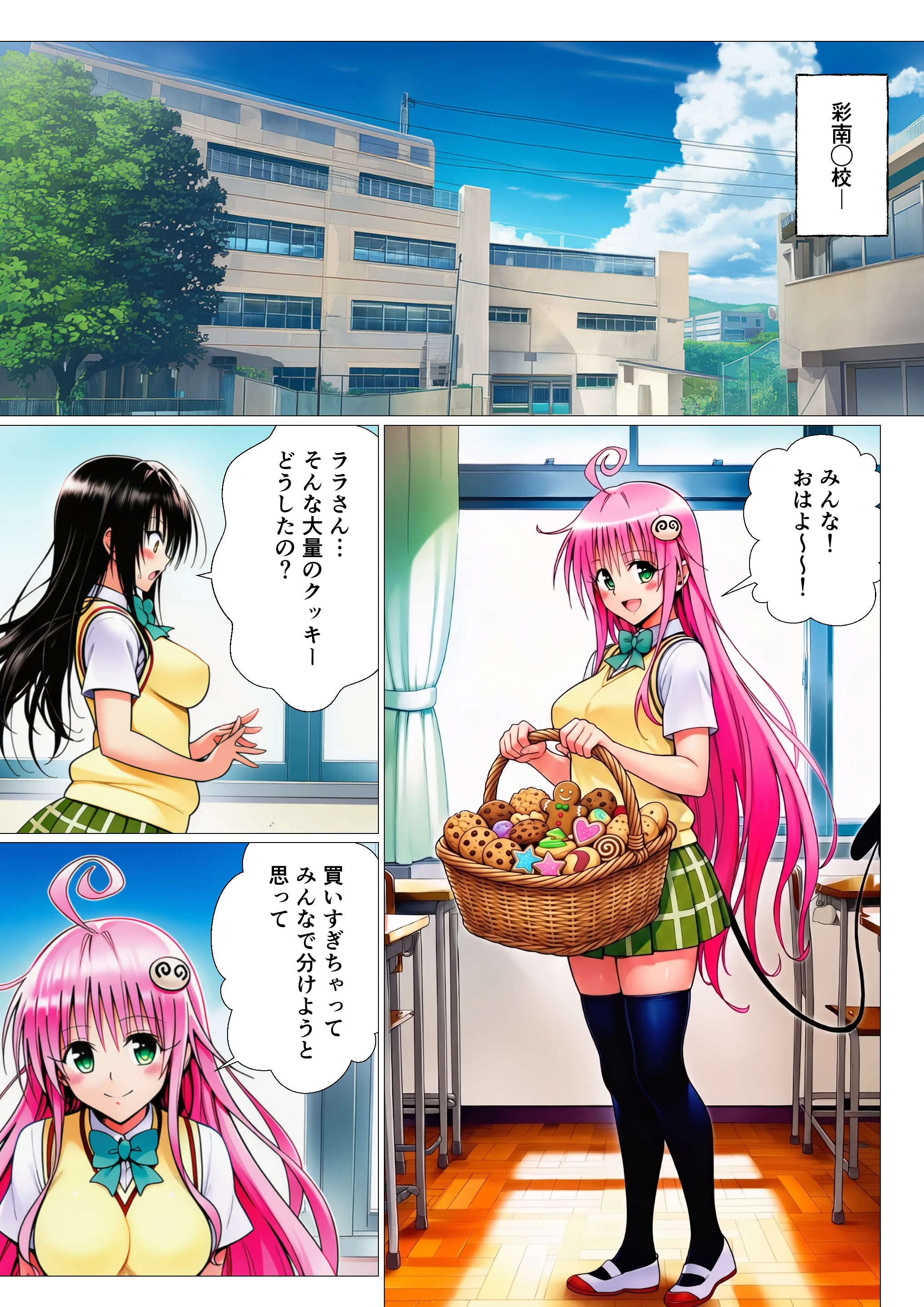 リトとラブあまハーレムSEXした件〜淫乱クッキーを食べて全員発情！？〜 制服・処女・学園もの サンプル1ページ目（サークル休館日）