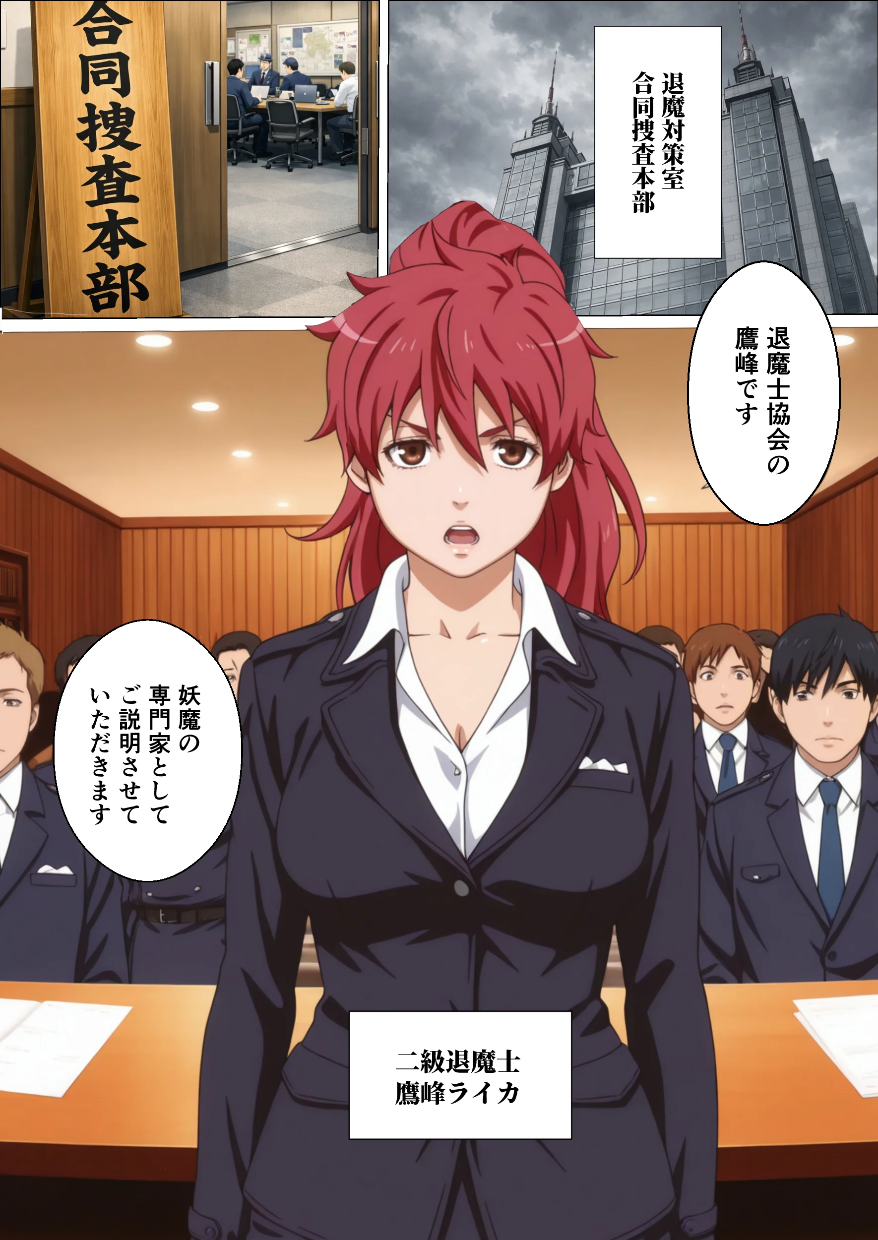 退魔士ライカ  淫獄の満員電車  Part1 辱め・羞恥・巨乳 サンプル3ページ目（エレクトライカ）