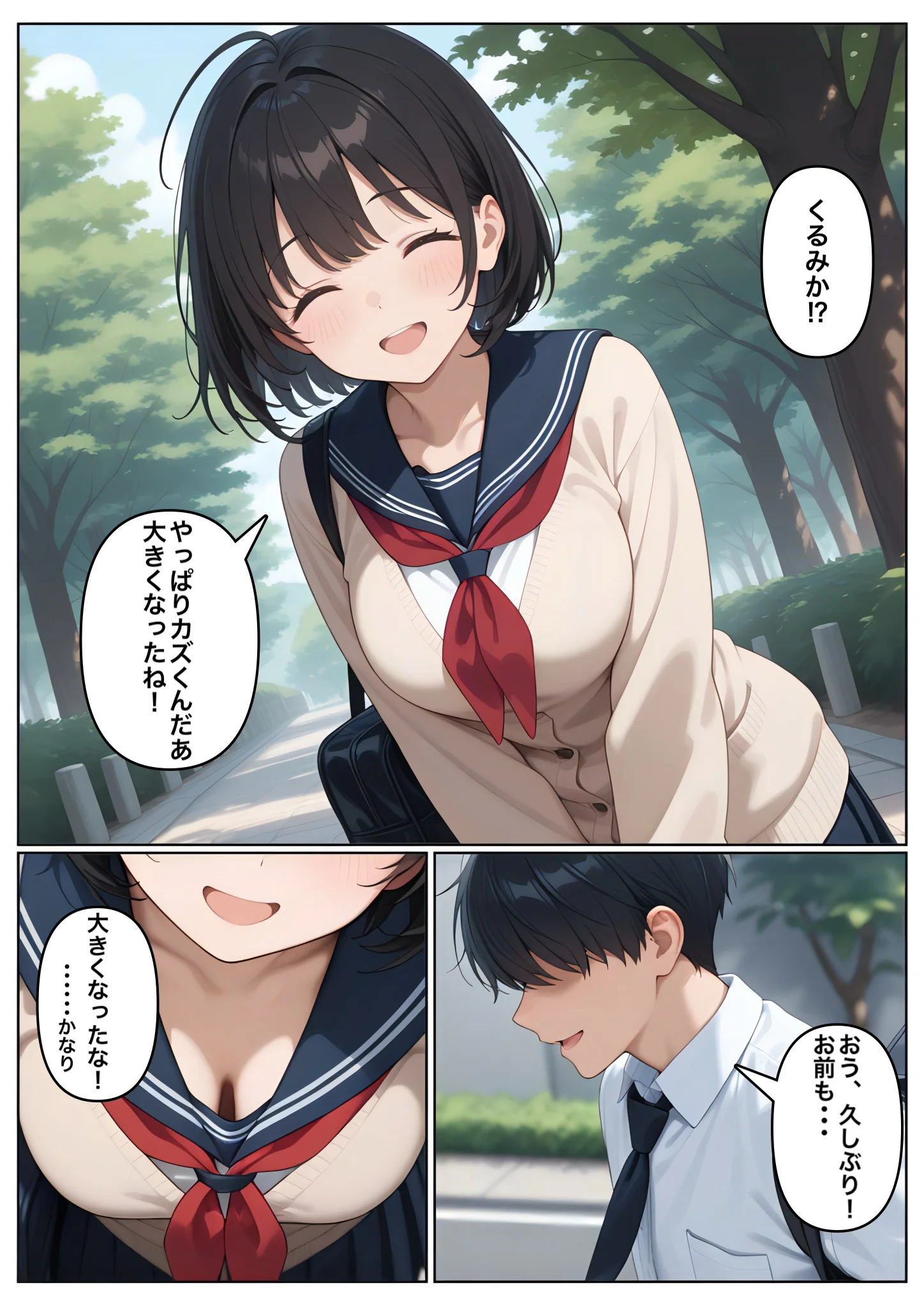 俺の幼馴染が男子共のHな頼みを断らないから彼女にしたけど寝取られた 制服・学園もの・巨乳 サンプル4ページ目（コノコモアノコモ）