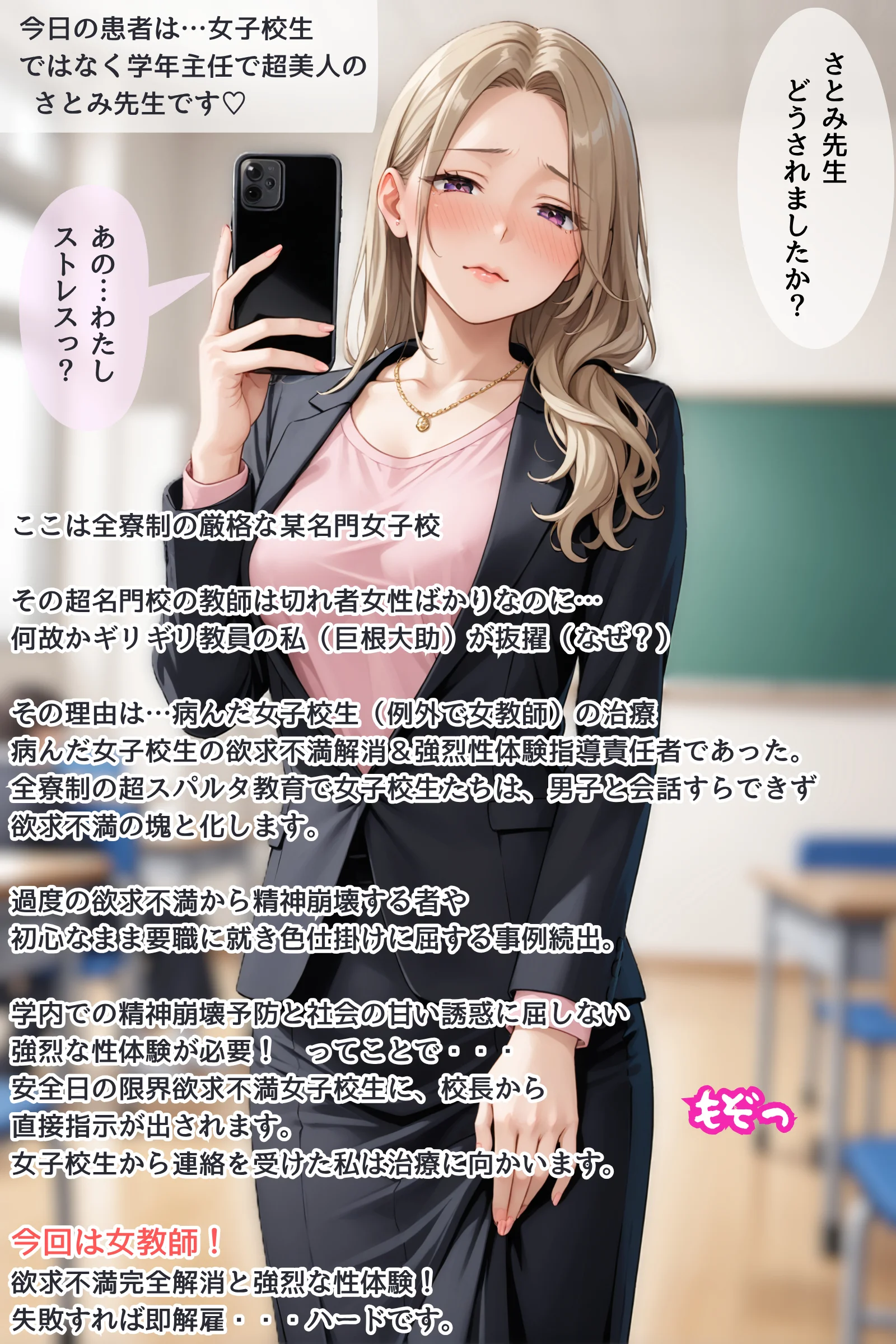 名門女子校の悩める女子校生マル秘治療大作戦（教師編）  さとみ先生の場合 辱め・学園もの・女教師 サンプル1ページ目（AIiiii〜）