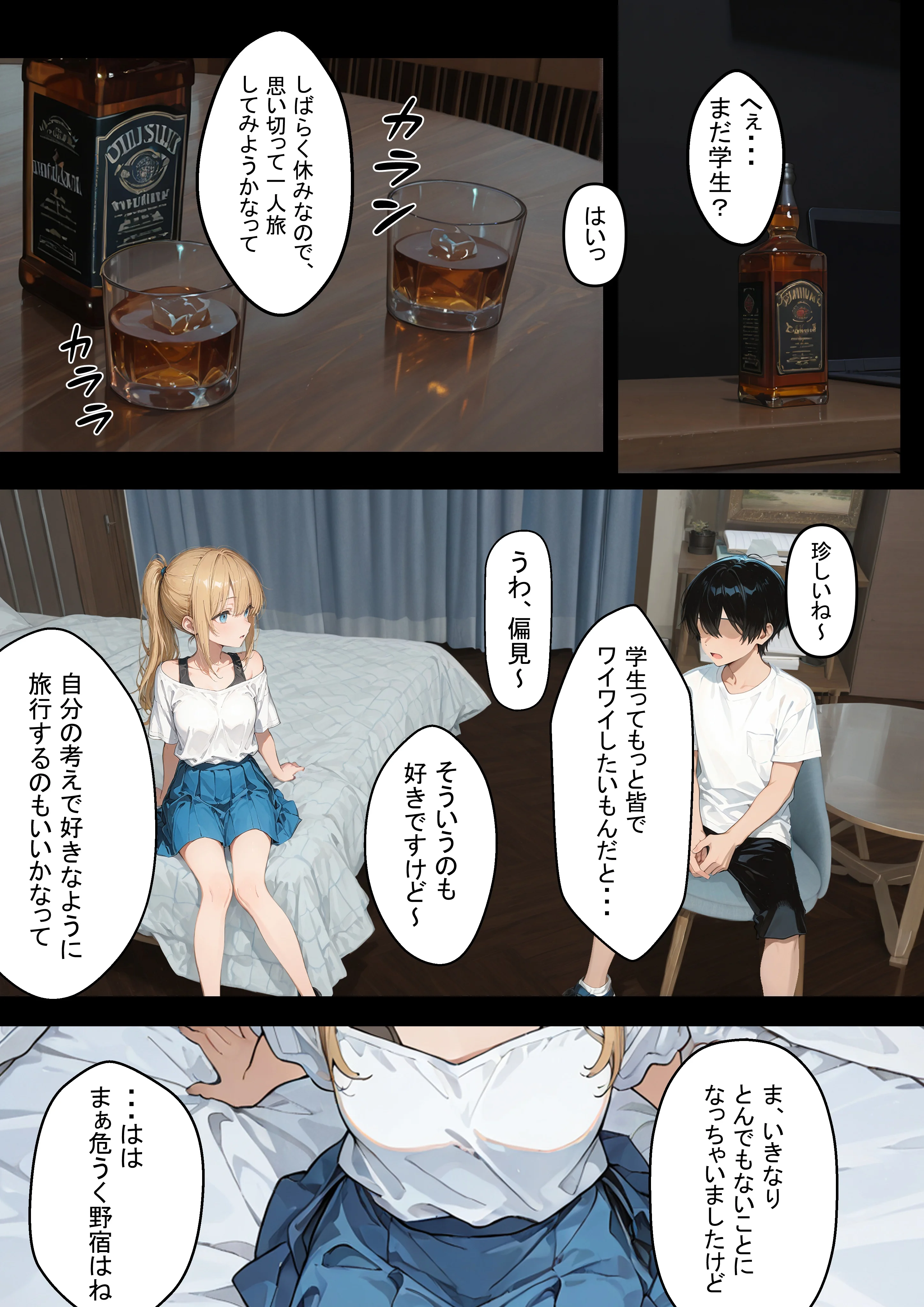 旅先でやっちゃった 野外・露出・中出し・おっぱい サンプル3ページ目（かまあげ館）