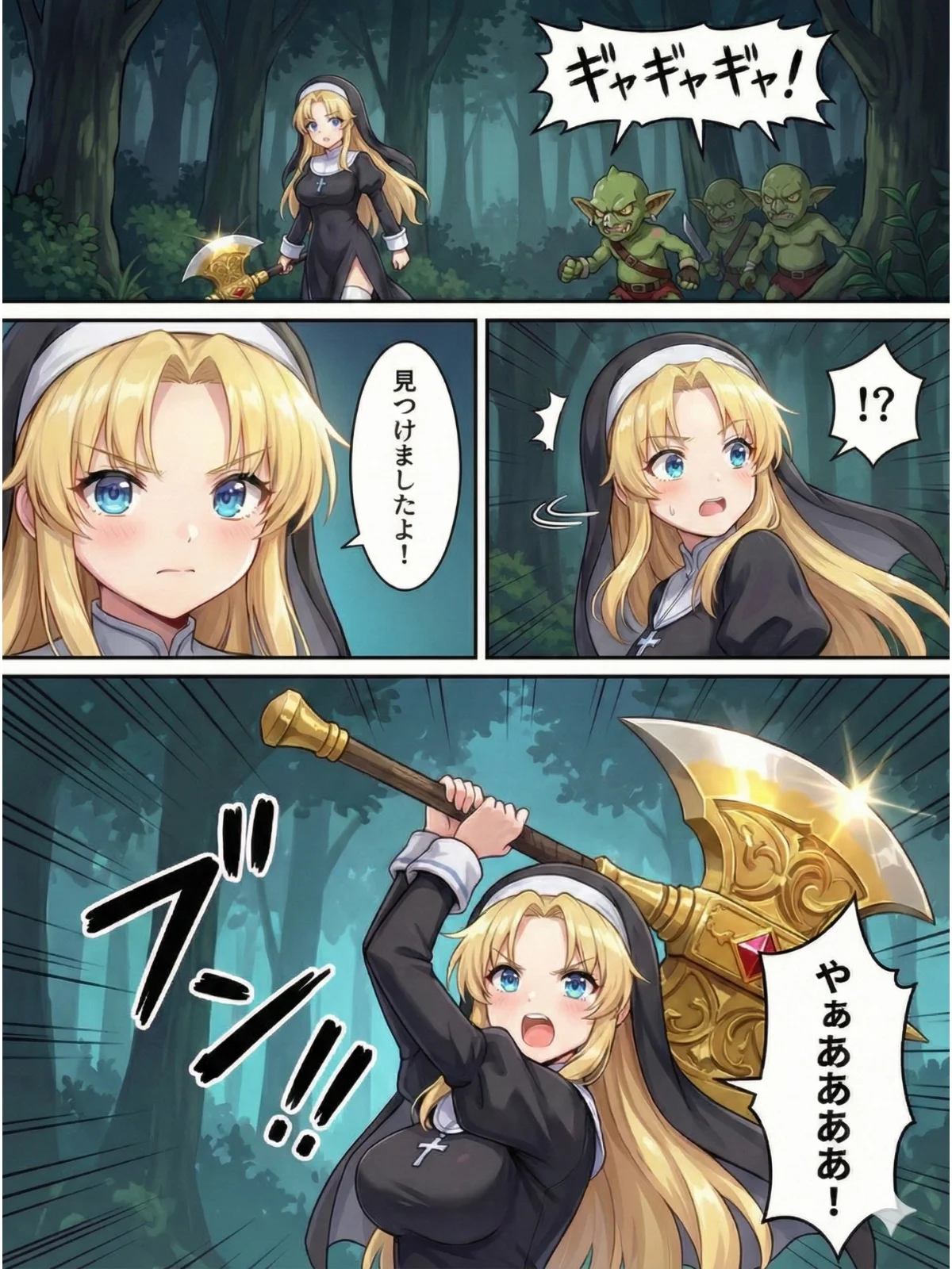 異世界で純粋金髪むちむちシスターがおちんぽをしごいてくれて好き放題中出しさせてくれる濃厚甘やかし射精♪ ニーソックス・シスター・巨乳 サンプル2ページ目（JKギルティ）