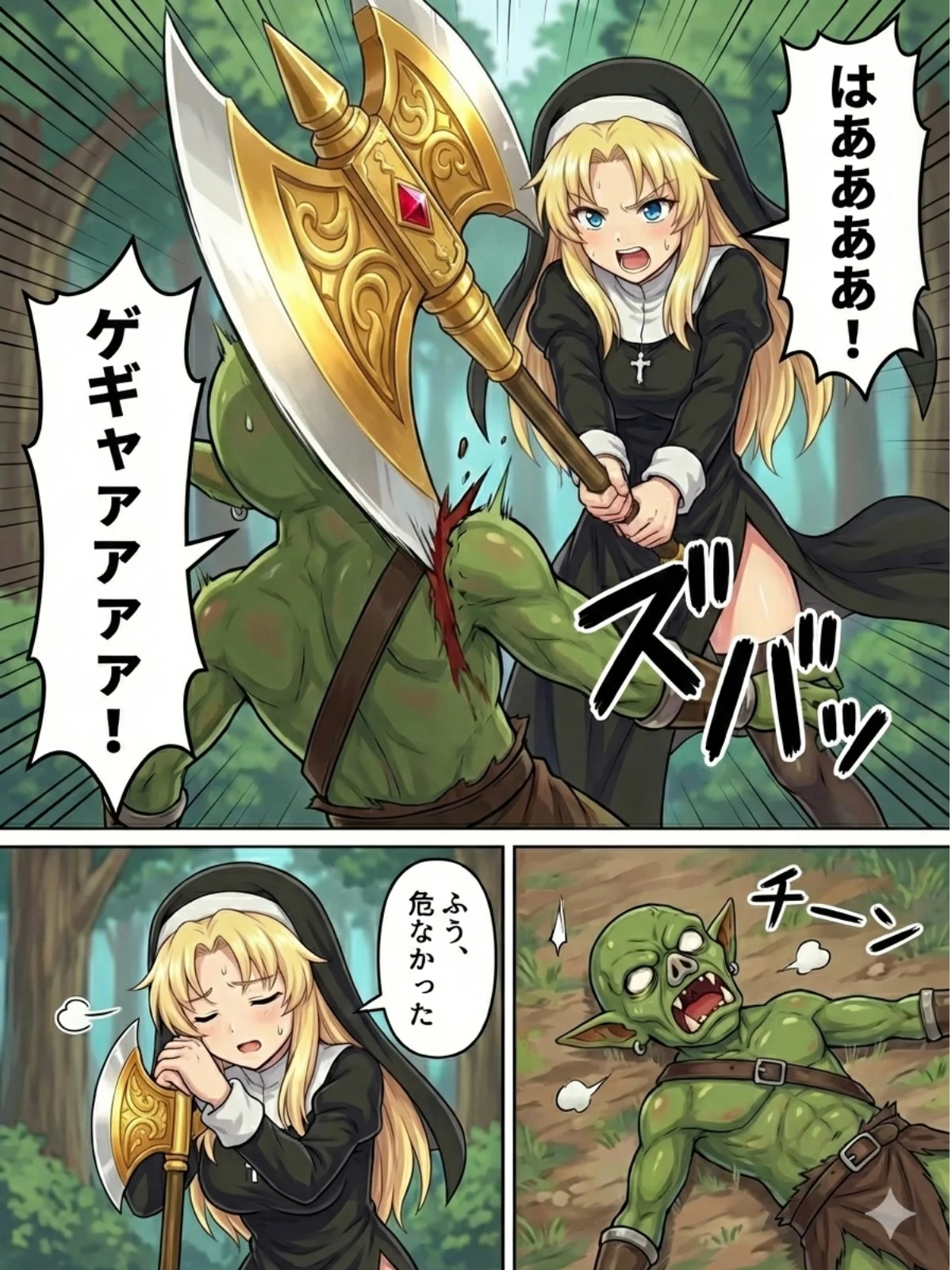 異世界で純粋金髪むちむちシスターがおちんぽをしごいてくれて好き放題中出しさせてくれる濃厚甘やかし射精♪ ニーソックス・シスター・巨乳 サンプル7ページ目（JKギルティ）