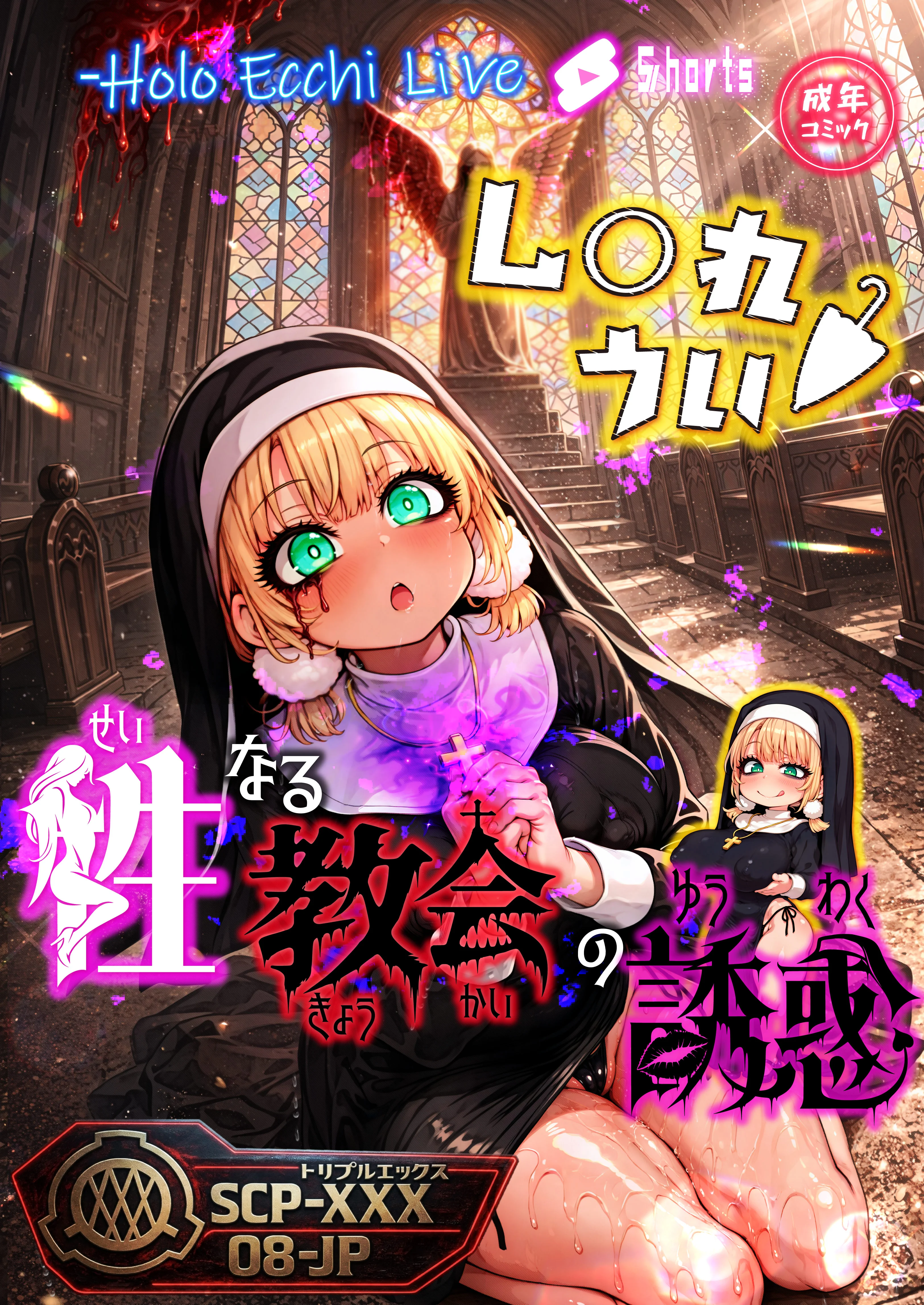 ほろえっちらいぶ し◯れうい 性なる教会の誘惑 SCP-XXX-08-JP シスター・巨乳・断面図あり サンプル1ページ目（みなみあき）
