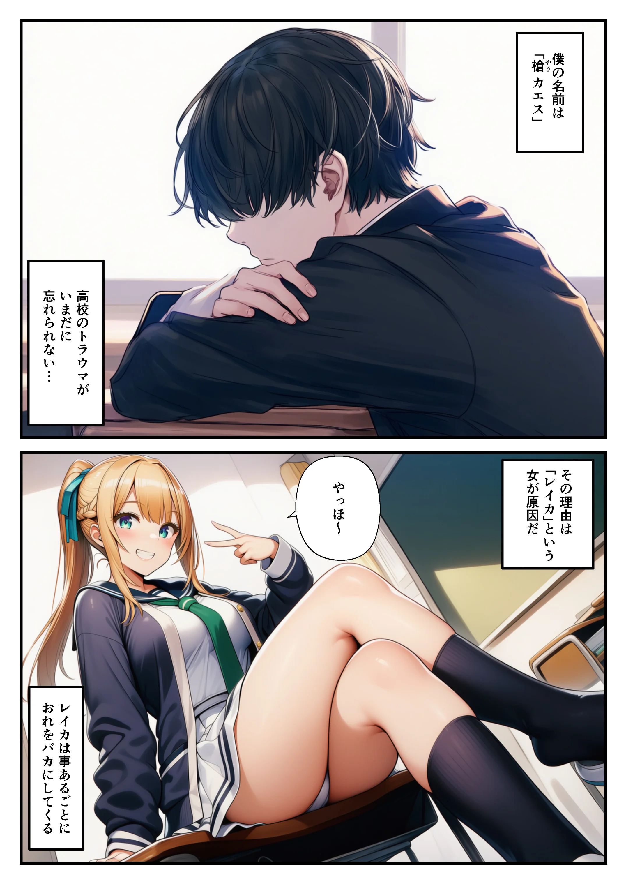 【マッサージ師の復讐】〜元いじめっ子の熟れた体を娘の前で調教マッサージ〜 辱め・水着・退廃・背徳・インモラル サンプル1ページ目（ヌキどころ）