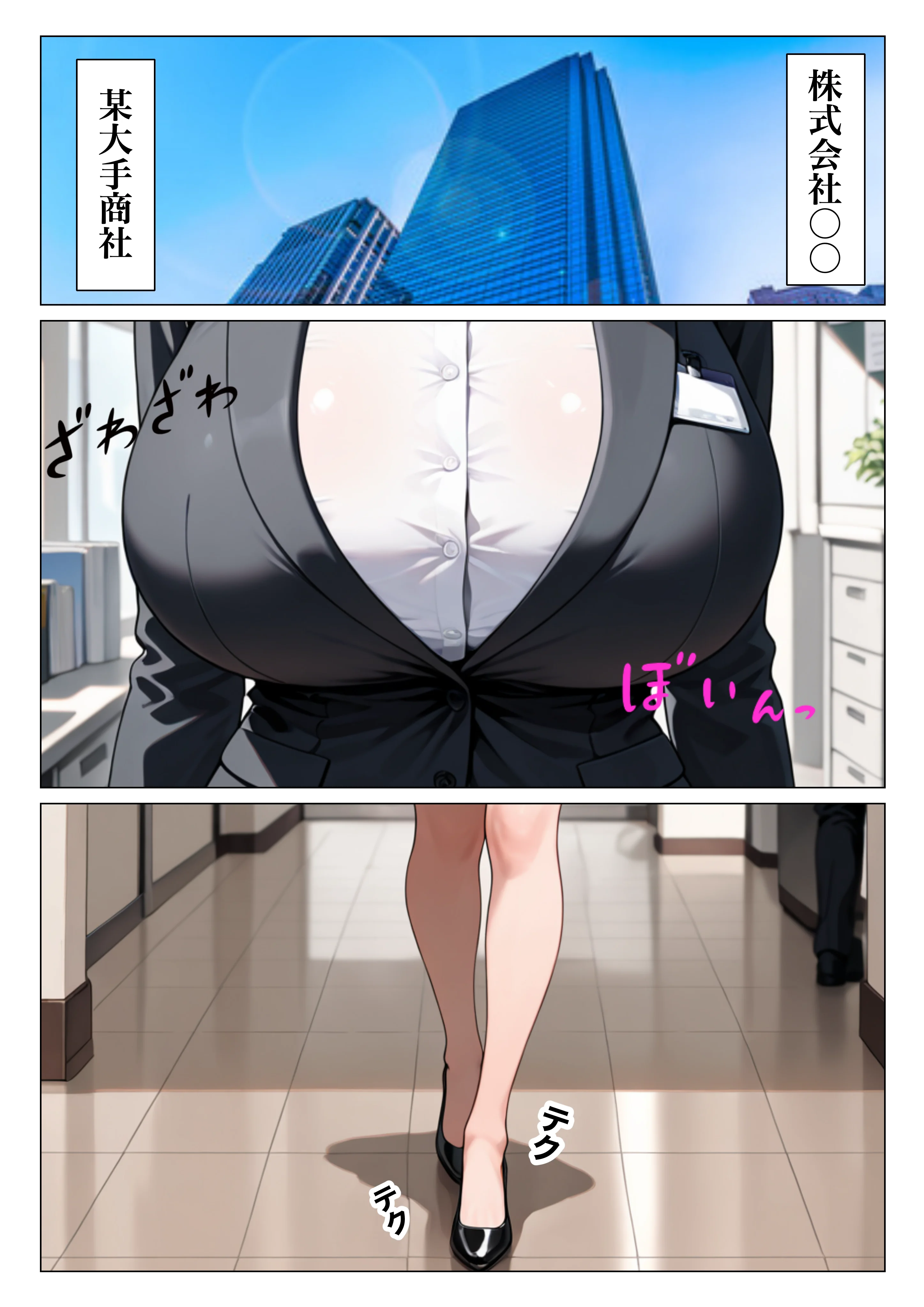 清楚系巨乳OLがパワハラ上司に弱みを握られ肉便器にされた話 辱め・巨乳・寝取り・寝取られ・NTR サンプル1ページ目（ぽんぽこたろう）
