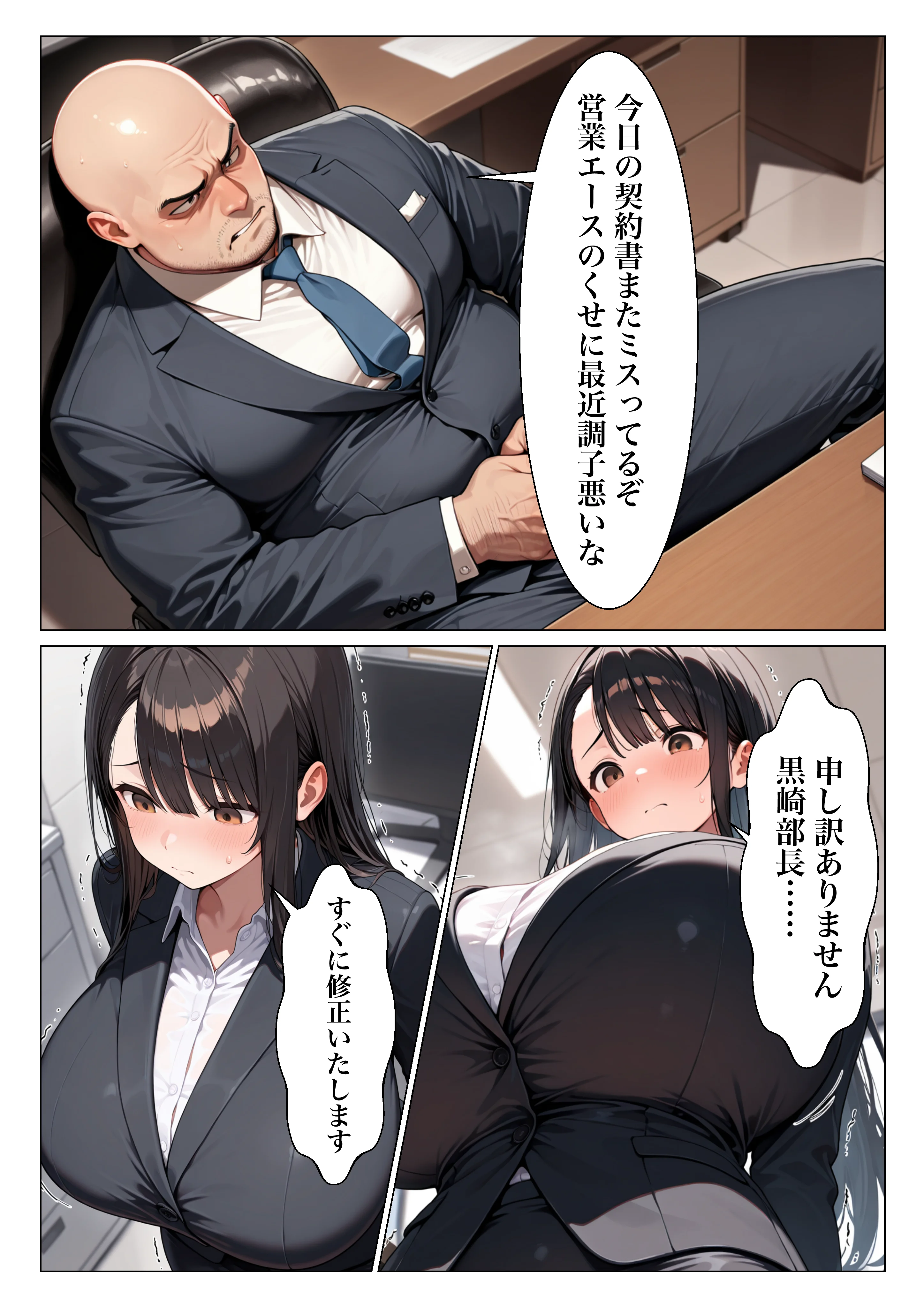 清楚系巨乳OLがパワハラ上司に弱みを握られ肉便器にされた話 辱め・巨乳・寝取り・寝取られ・NTR サンプル6ページ目（ぽんぽこたろう）