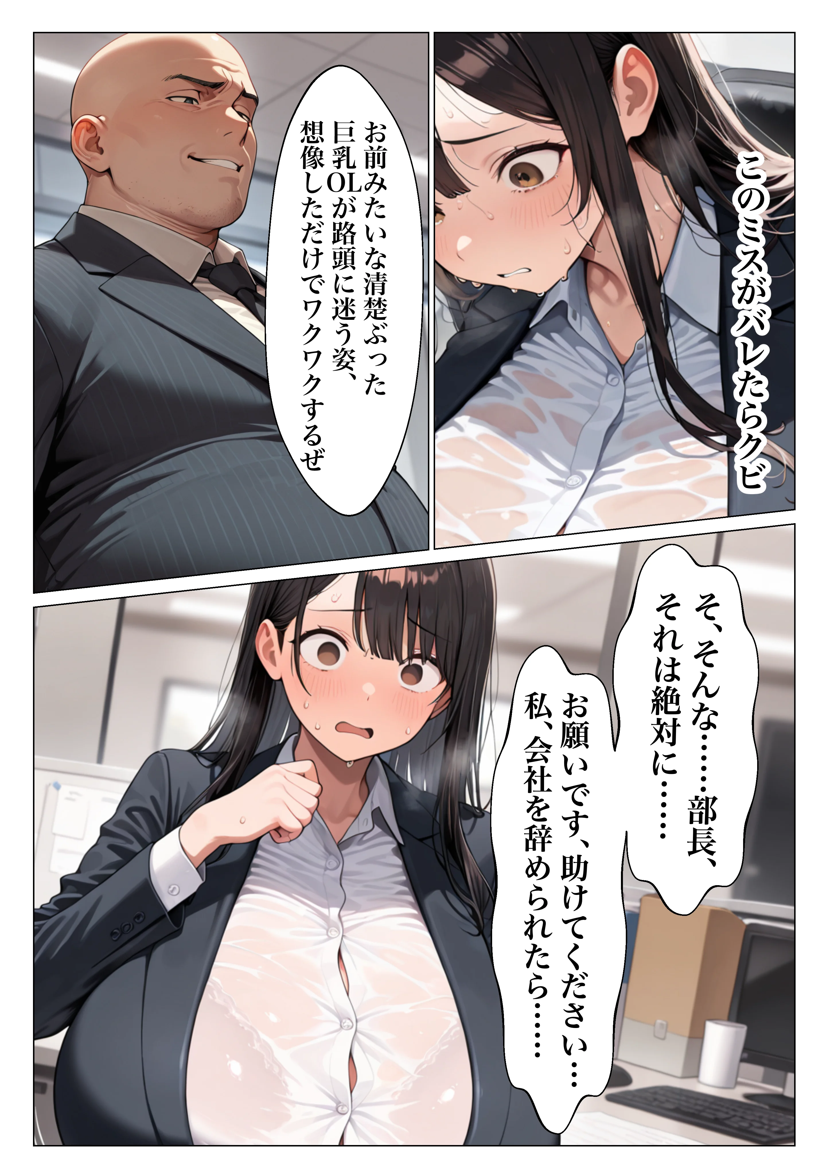 清楚系巨乳OLがパワハラ上司に弱みを握られ肉便器にされた話 辱め・巨乳・寝取り・寝取られ・NTR サンプル10ページ目（ぽんぽこたろう）