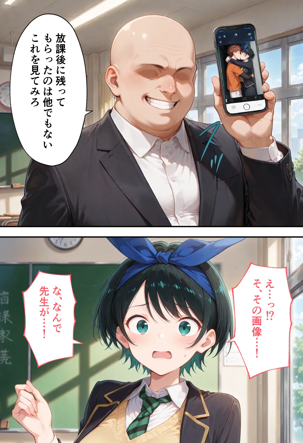 弱みを握られた俺の彼女が寝取られ堕ちるまで 瑠夏編 拘束・辱め・制服 サンプル7ページ目（ぶるーと）