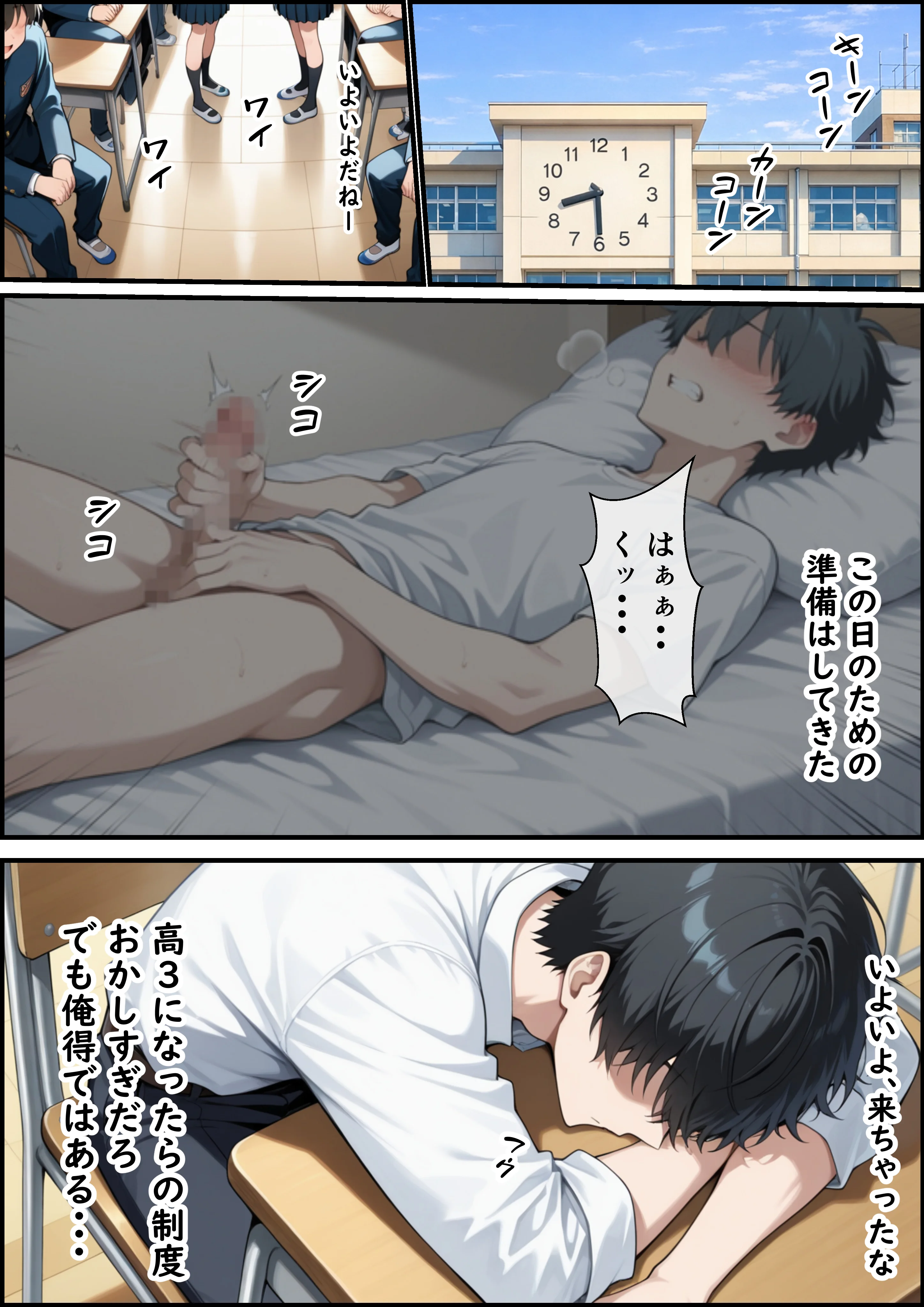 クールギャルと一軍黒ギャルが専属搾精に選ばれSEXしまくった話 制服・学園もの・巨乳 サンプル1ページ目（ビッチ女子校生）