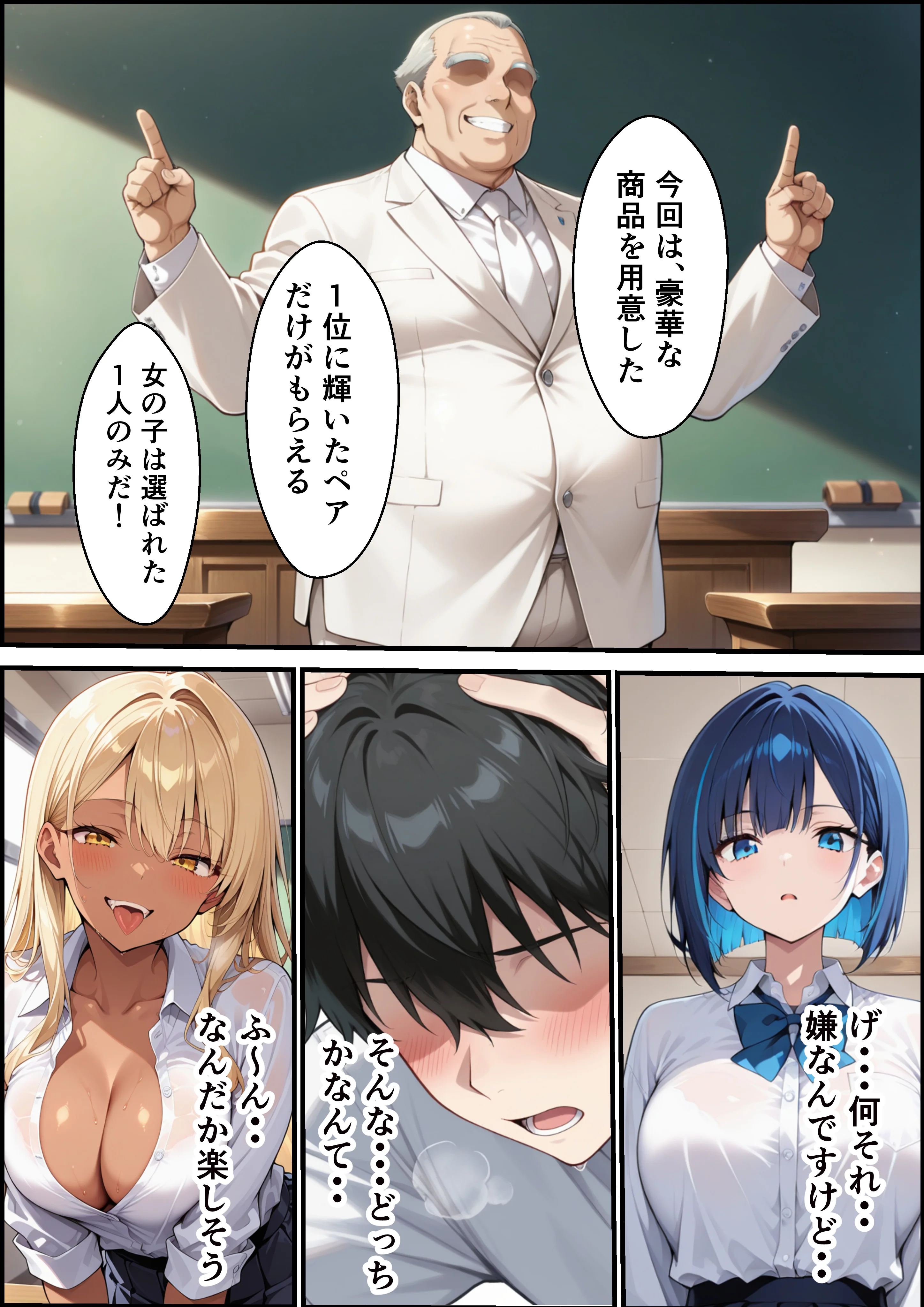 クールギャルと一軍黒ギャルが専属搾精に選ばれSEXしまくった話 制服・学園もの・巨乳 サンプル6ページ目（ビッチ女子校生）