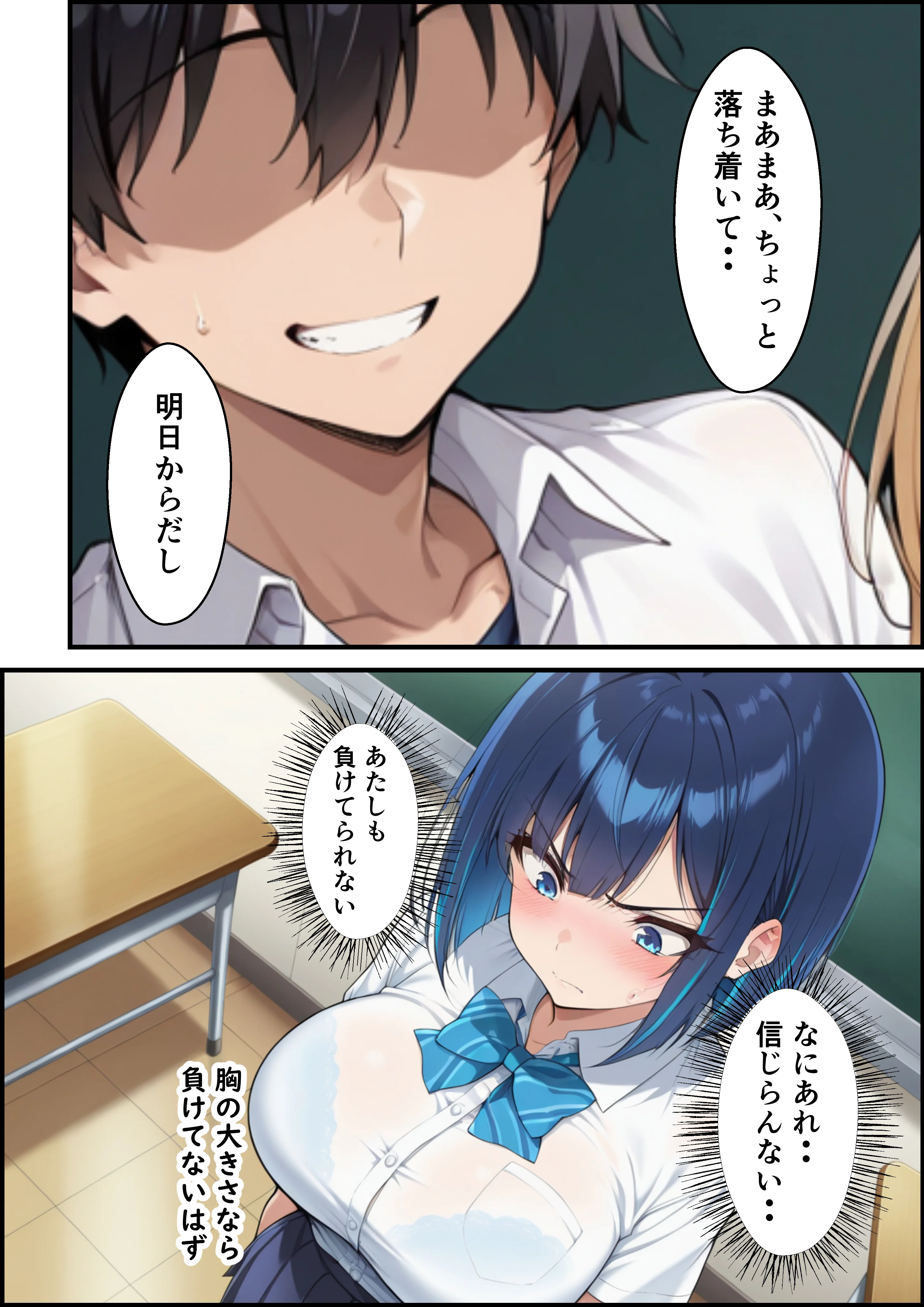 クールギャルと一軍黒ギャルが専属搾精に選ばれSEXしまくった話 制服・学園もの・巨乳 サンプル8ページ目（ビッチ女子校生）