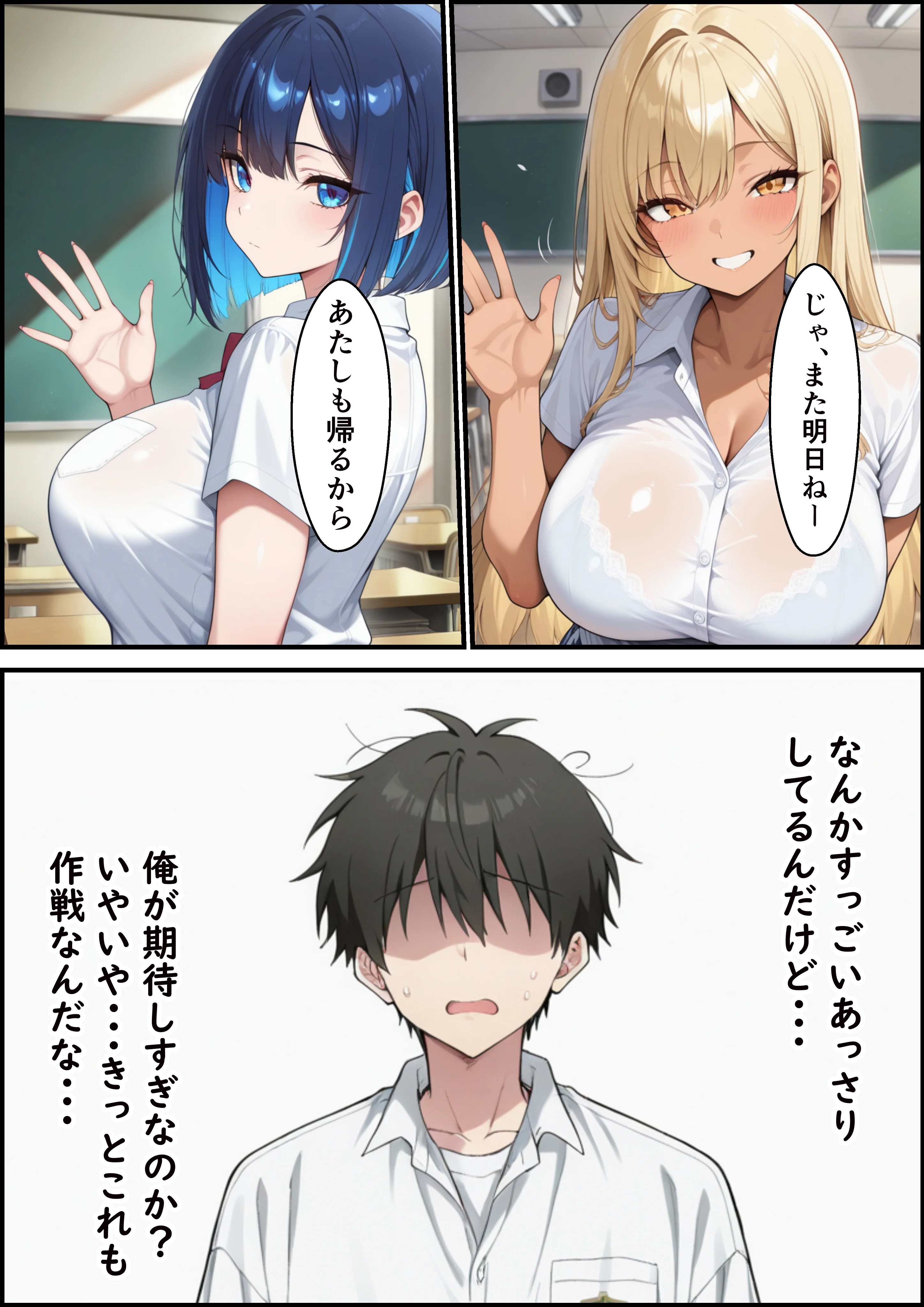 クールギャルと一軍黒ギャルが専属搾精に選ばれSEXしまくった話 制服・学園もの・巨乳 サンプル12ページ目（ビッチ女子校生）