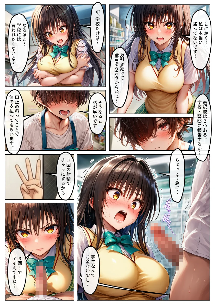 万引きヒロインを巨根で調教SEX！メス堕ち肉便器化する美少女たち 辱め・制服・学園もの サンプル5ページ目（黒糖サムライ）