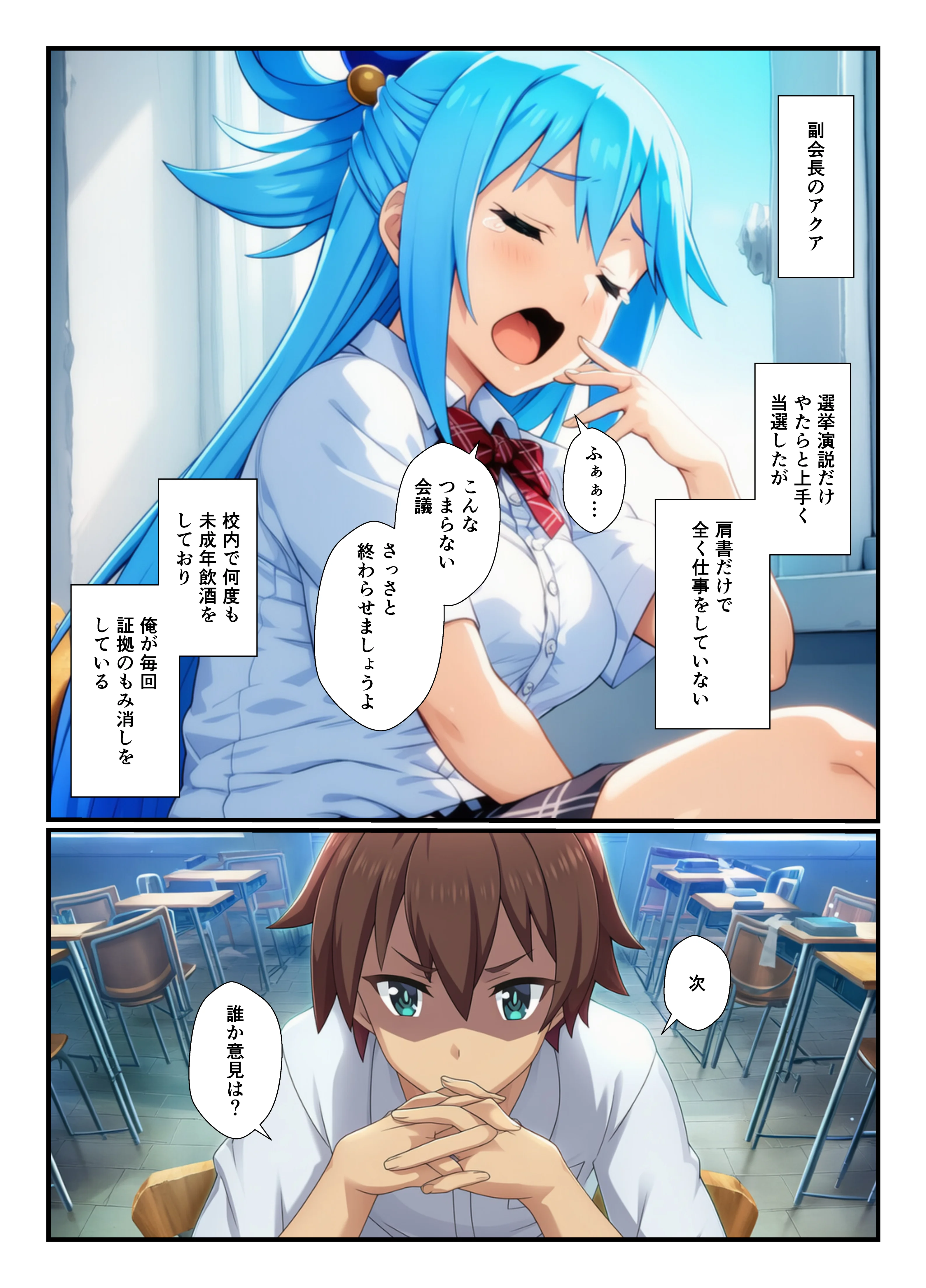 この素晴らしい生徒会にハーレムを！ ギャグ・コメディ・制服・処女 サンプル4ページ目（YH）