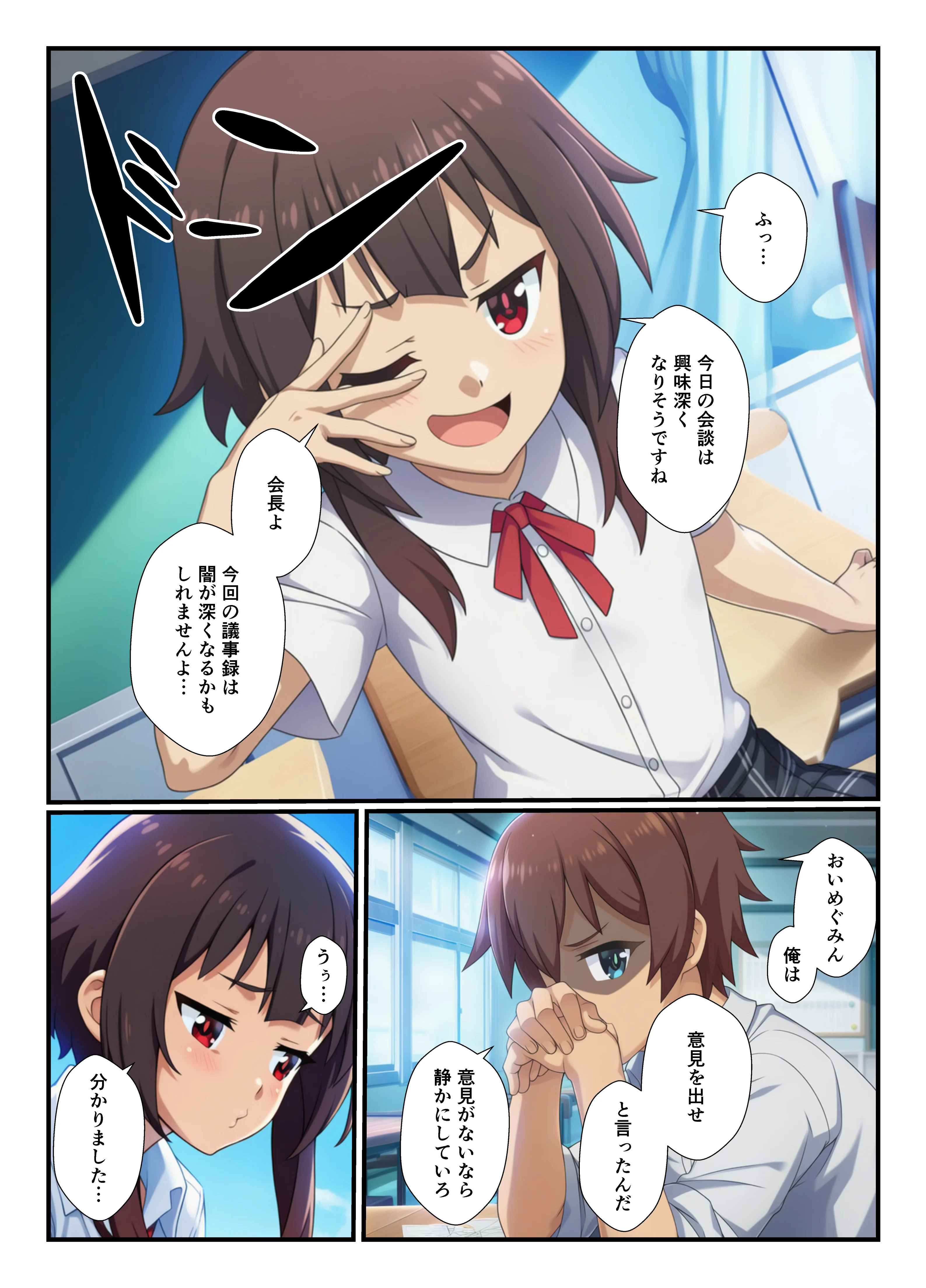 この素晴らしい生徒会にハーレムを！ ギャグ・コメディ・制服・処女 サンプル5ページ目（YH）
