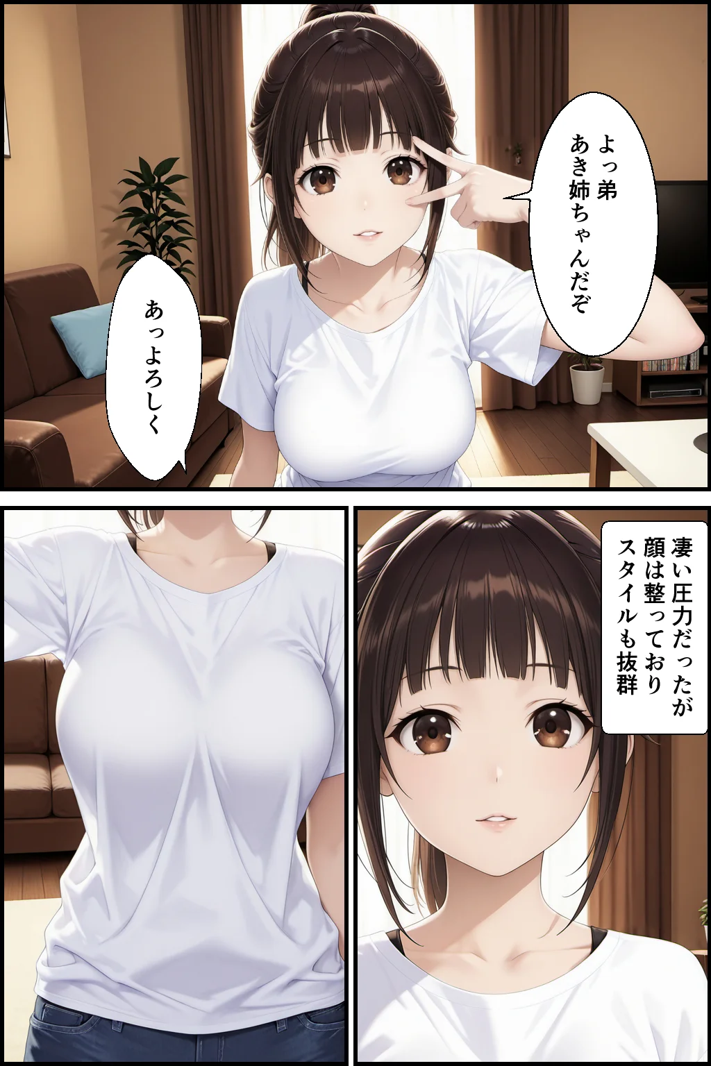 父親の再婚で出来た姉が可愛いだけでなくエロ過ぎて中出しした話 制服・巨乳・中出し サンプル2ページ目（種付け彦）
