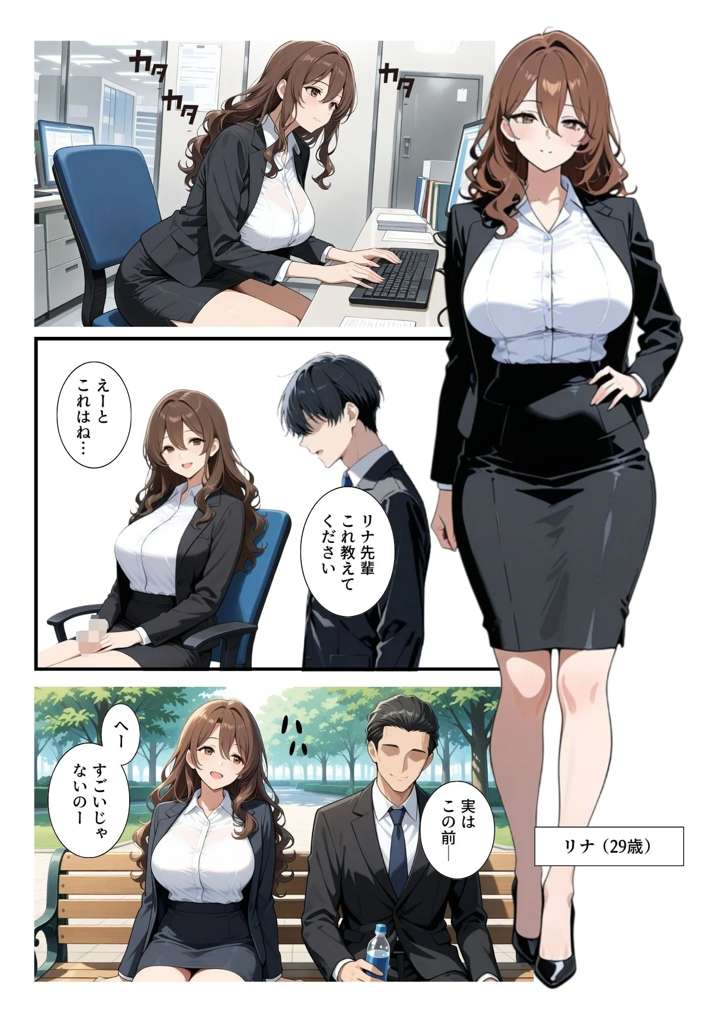 ビッチな先輩のエロ過ぎるSEX指導！とある後輩は例外でした？！ 巨乳・中出し・パイズリ サンプル1ページ目（ブルートラブル）