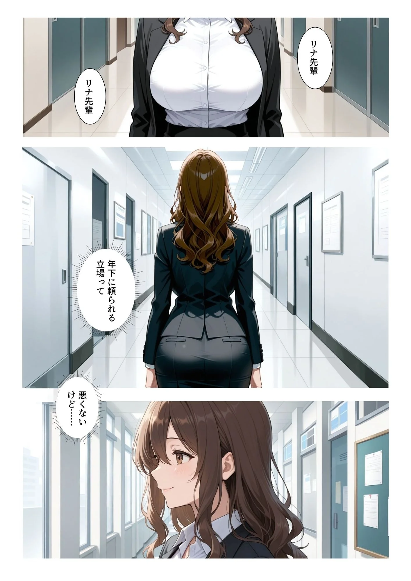 ビッチな先輩のエロ過ぎるSEX指導！とある後輩は例外でした？！ 巨乳・中出し・パイズリ サンプル2ページ目（ブルートラブル）