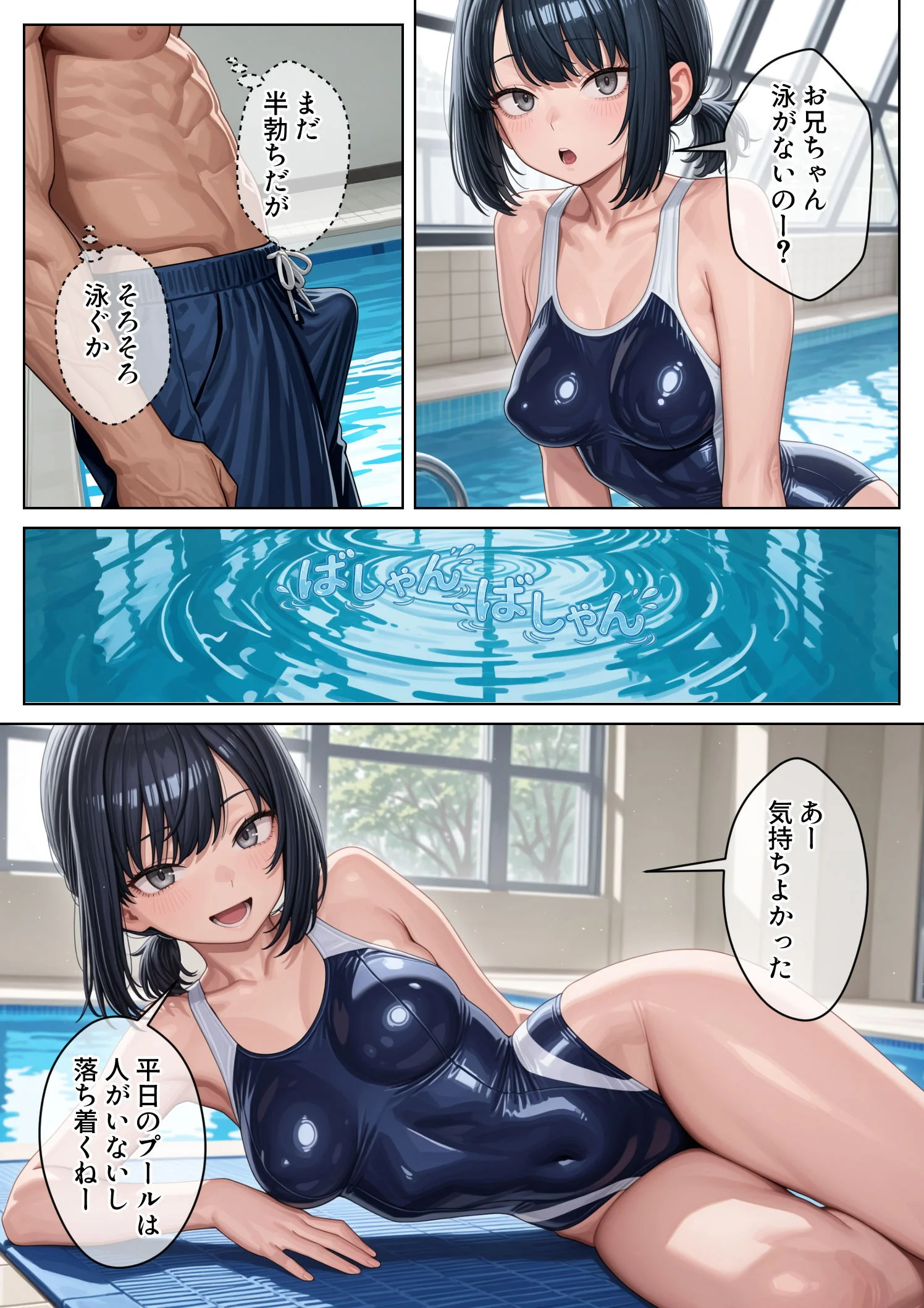 クール系妹（26）との同棲生活2 〜合理的な身体的メンテナンス〜 OL・巨乳・競泳・スクール水着 サンプル27ページ目（パルテノンの宴）