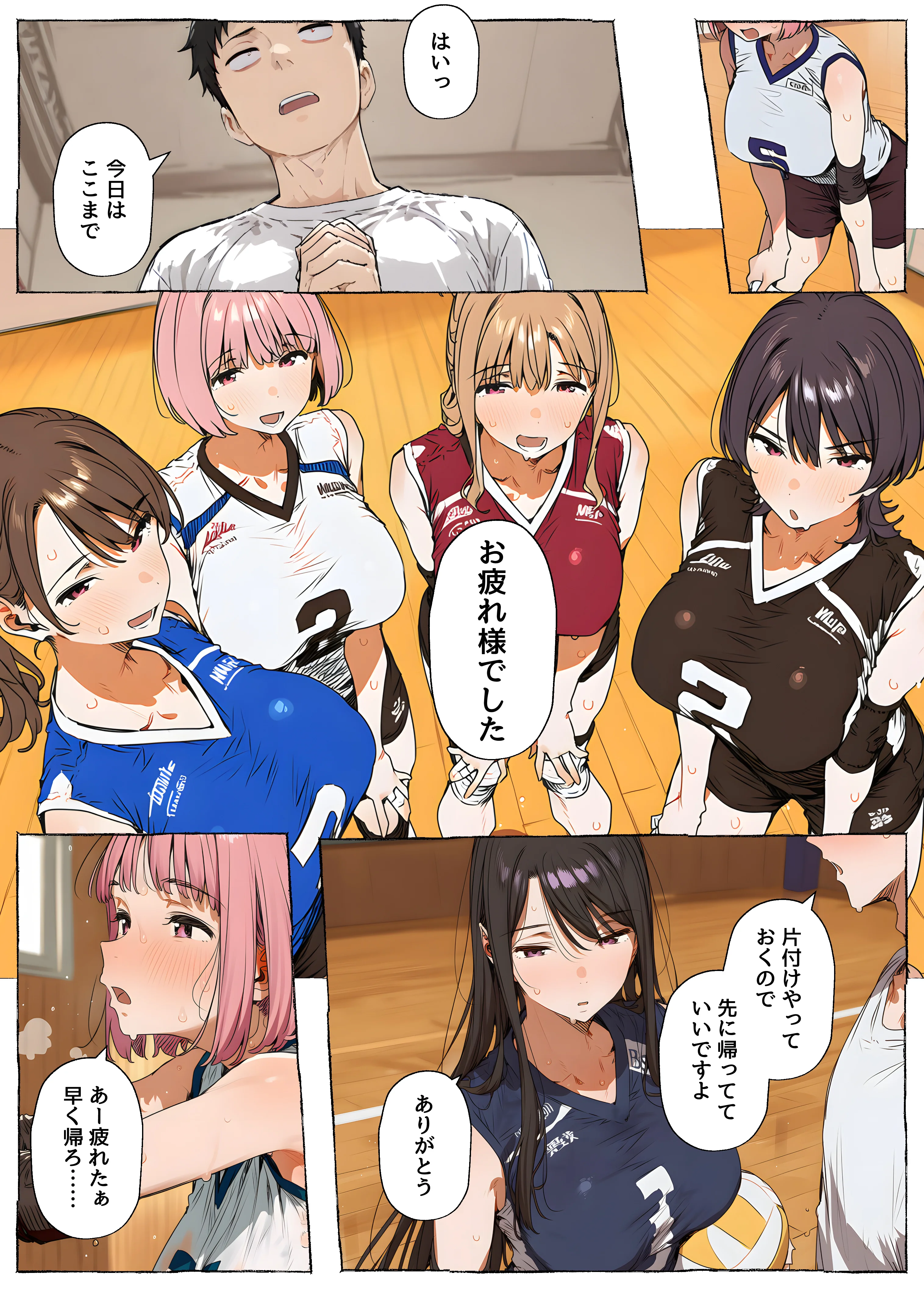 【ママさんバレー】巨乳人妻と練習後の汗だくSEX 人妻・主婦・巨乳・中出し サンプル15ページ目（ヤマダファクトリー）