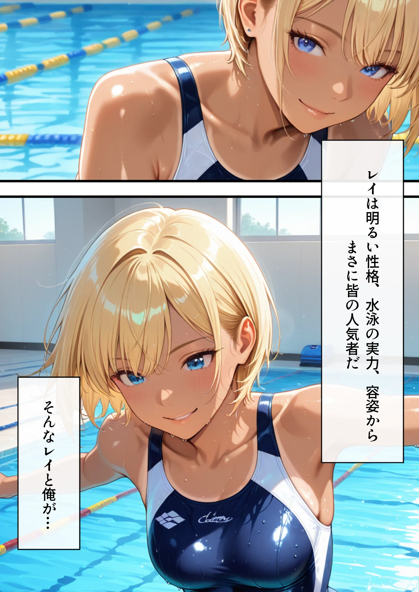 水泳部の金髪ギャルエースがオナニー中毒の変態だったのでセックスする話 辱め・学園もの・ギャル サンプル3ページ目（しゅんぽ出版）