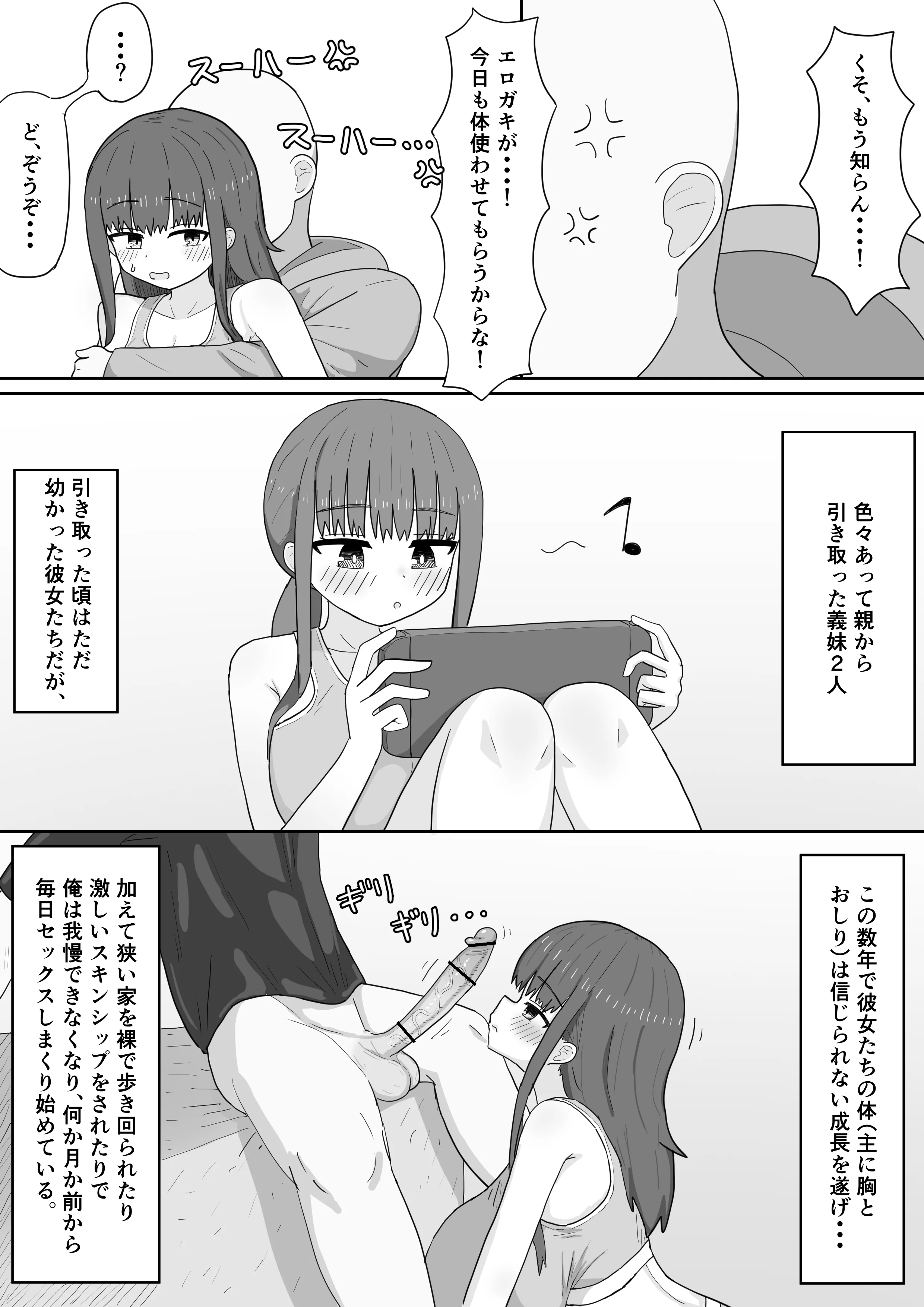 家で飼ってる引きこもり巨乳義妹×2と勢いで孕ませエッチした 巨乳・中出し・フェラ サンプル6ページ目（にしかわ屋）