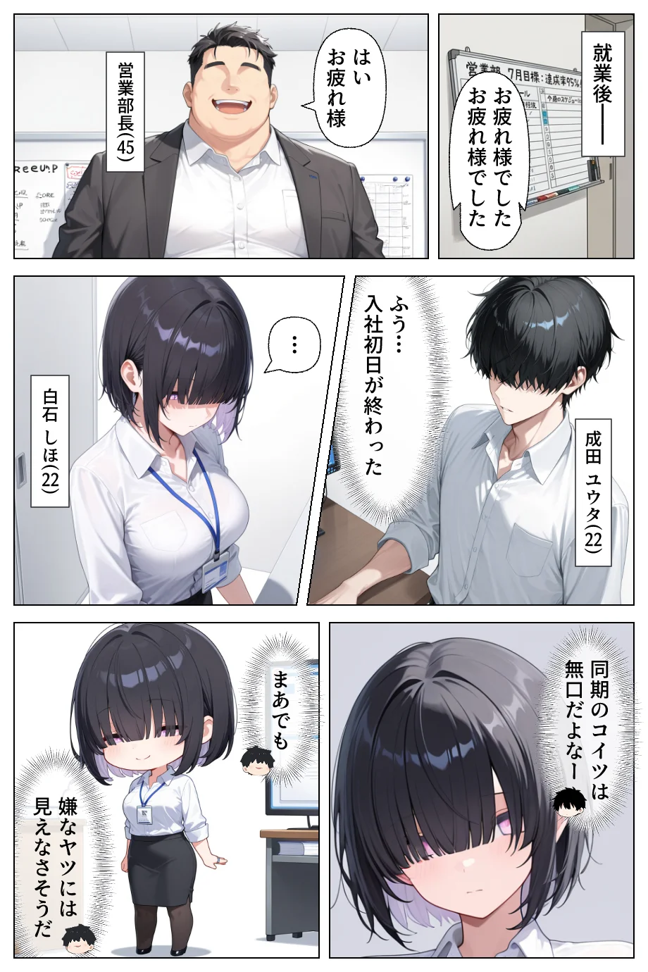 先輩ギャルOLから誘惑性接待_新入社員を「歓迎してあげる（はーと）」ハーレム天国？？ ギャル・巨乳・中出し サンプル2ページ目（あふれだすにじる）