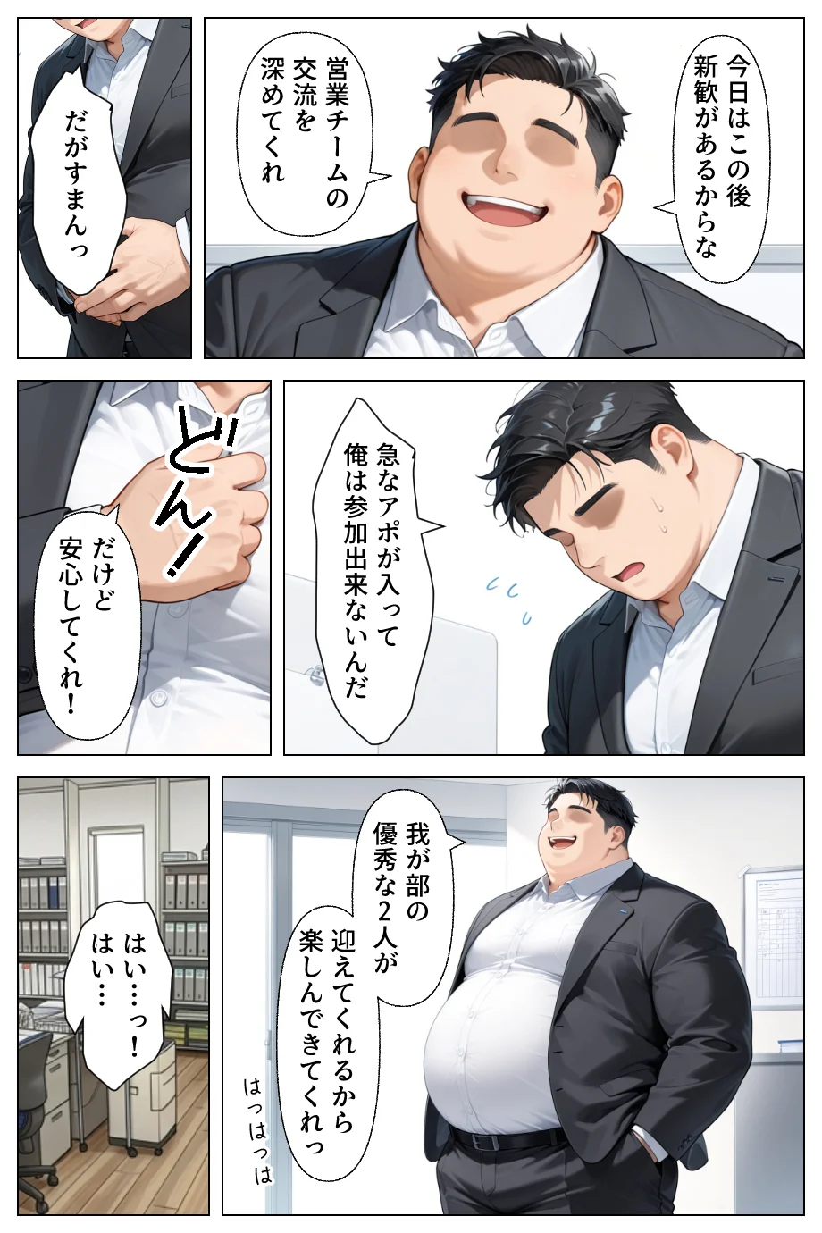 先輩ギャルOLから誘惑性接待_新入社員を「歓迎してあげる（はーと）」ハーレム天国？？ ギャル・巨乳・中出し サンプル3ページ目（あふれだすにじる）