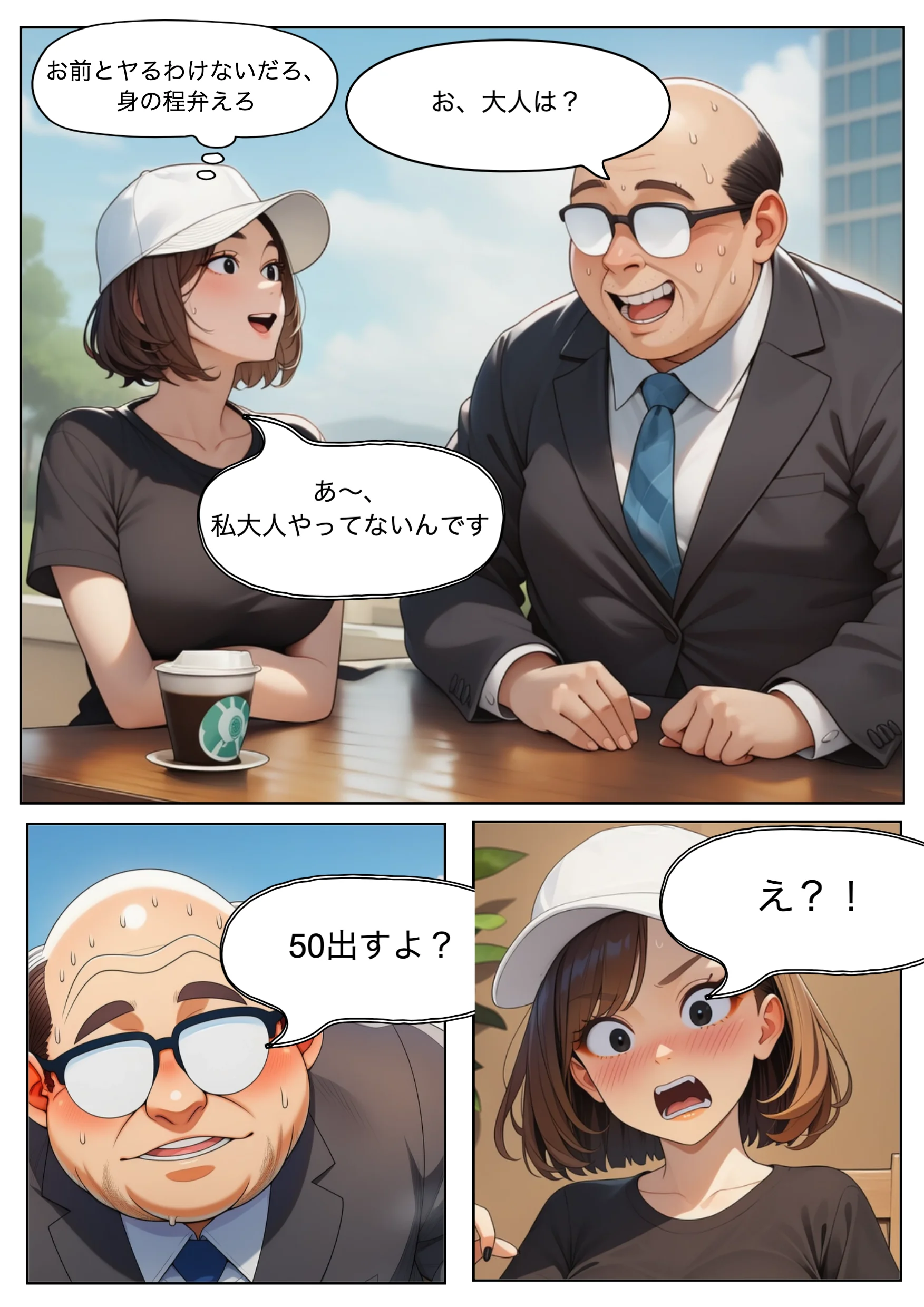 パパ活女子・中谷紬（24）がキモおじのデカチンに沼るまでの話。 ギャル・巨乳・アナル サンプル7ページ目（れっさーぱんだ。）
