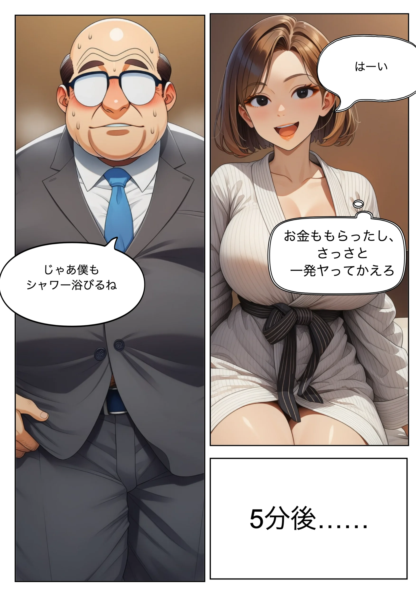 パパ活女子・中谷紬（24）がキモおじのデカチンに沼るまでの話。 ギャル・巨乳・アナル サンプル10ページ目（れっさーぱんだ。）