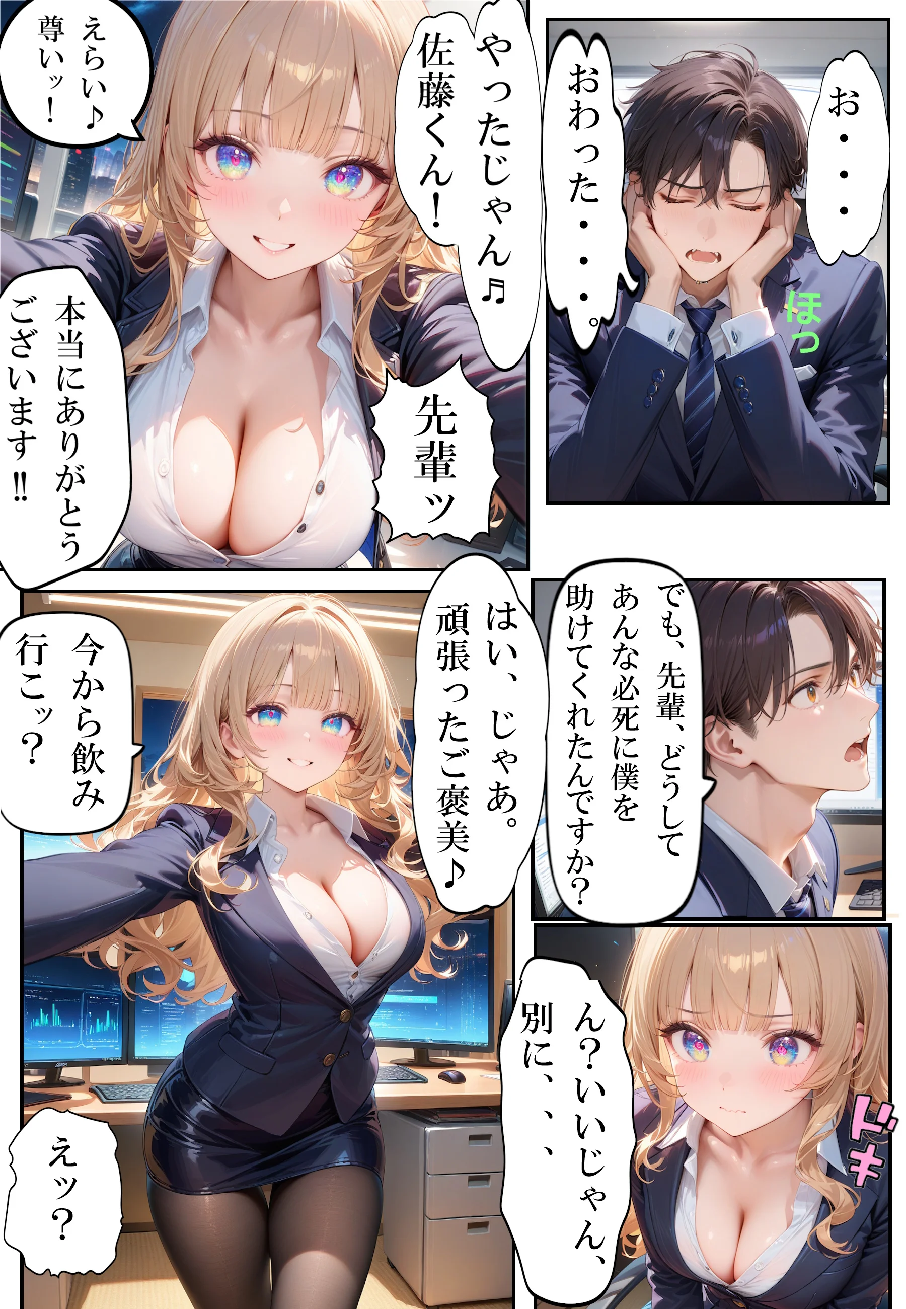 社内恋愛中の俺、ギャル先輩の残業NTRにまんまと堕ちました OL・巨乳・寝取り・寝取られ・NTR サンプル8ページ目（AIpril Fool）