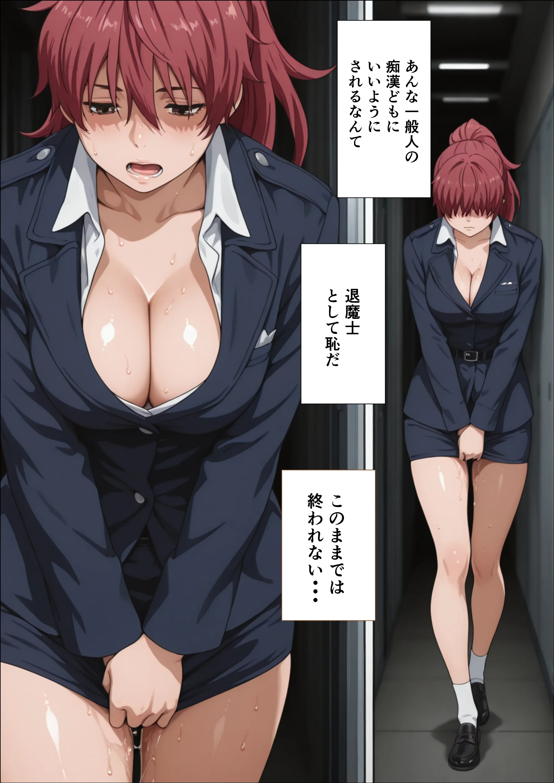 退魔士ライカ  淫獄の満員電車  PART2  巨乳美女退魔士は任務のため媚薬に火照る体を抱え囮捜査を行う 辱め・羞恥・巨乳 サンプル18ページ目（エレクトライカ）