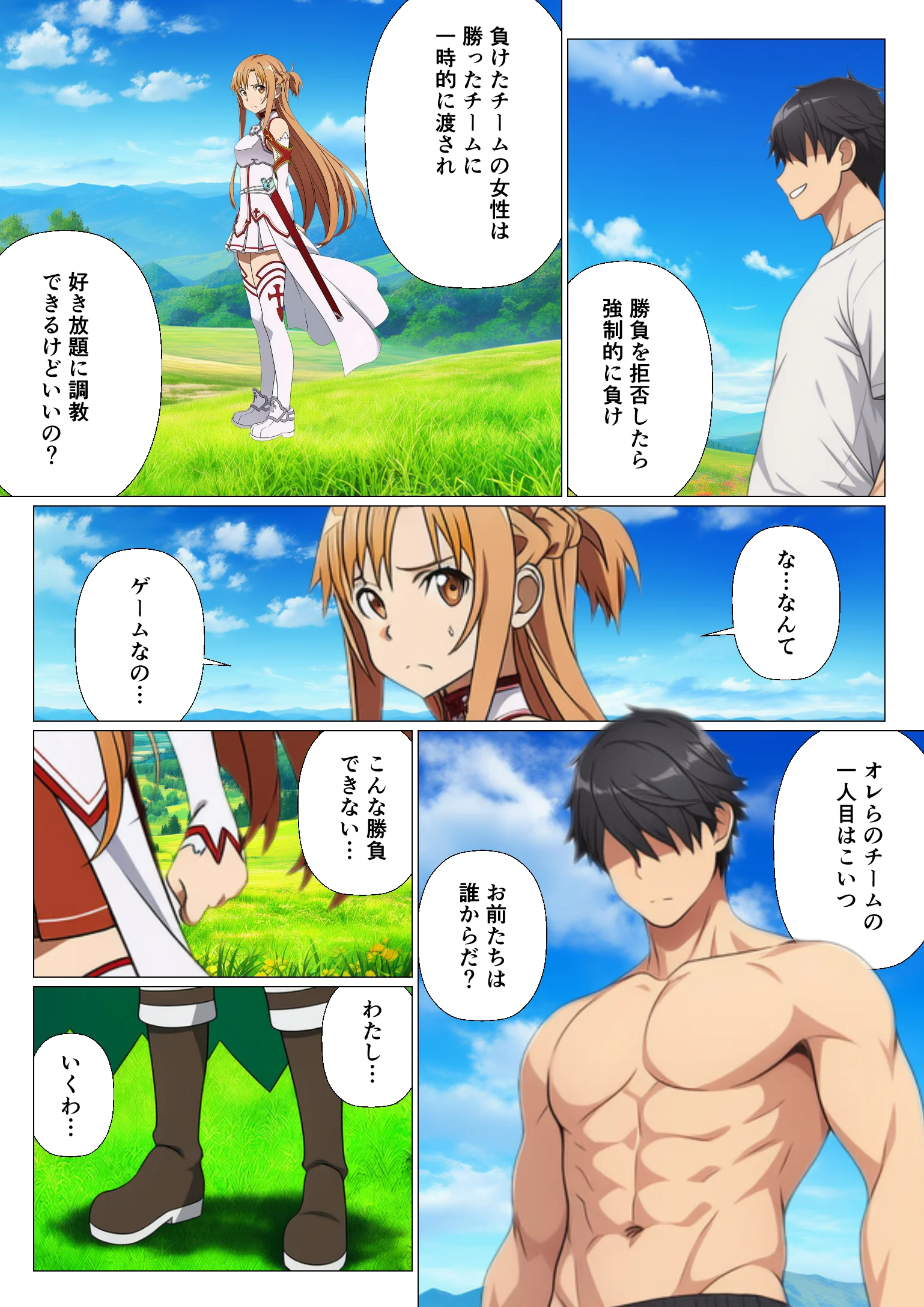 寝取られイキ我慢チャレンジ！イッたら即ハメの罰ゲームで堕ちるヒロインたち 辱め・処女・巨乳 サンプル7ページ目（サークル休館日）