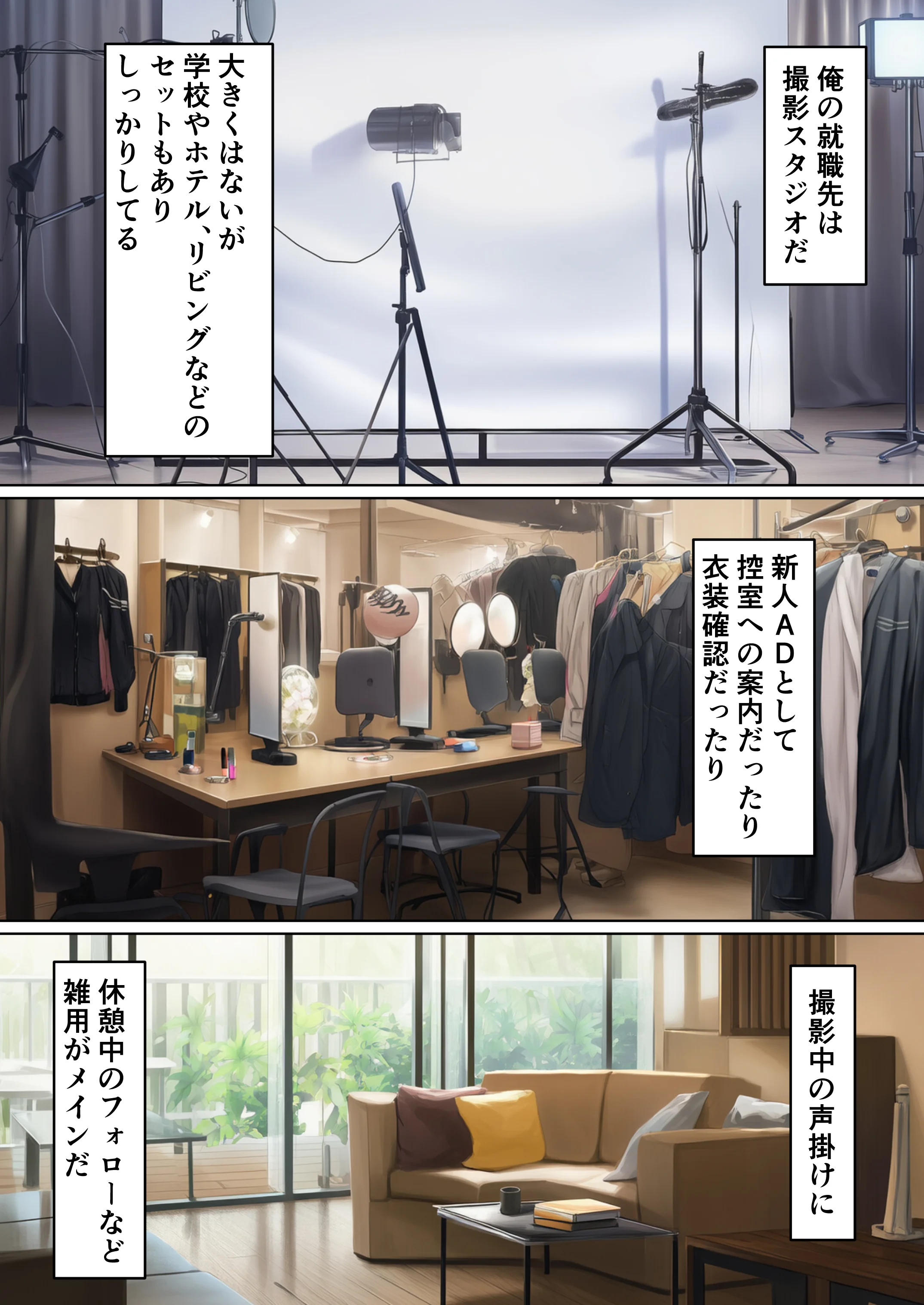 ギャル専門撮影スタジオの新人ADになった俺、撮影後に白ギャル・姉ギャル・ギャルママに性接待させられる 制服・ギャル・巨乳 サンプル2ページ目（絵師たか）
