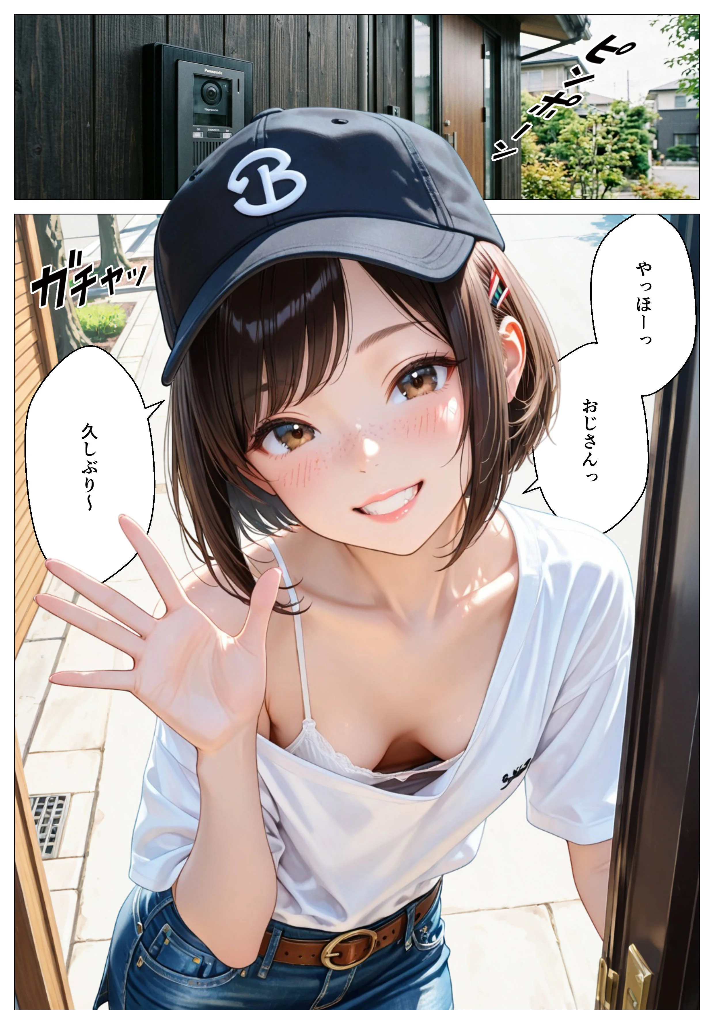 パンチラで誘惑してくるクソ生意気なそばかす姪っ子の弱みを握り調教した話 辱め・痴女・中出し サンプル1ページ目（オナット製造）