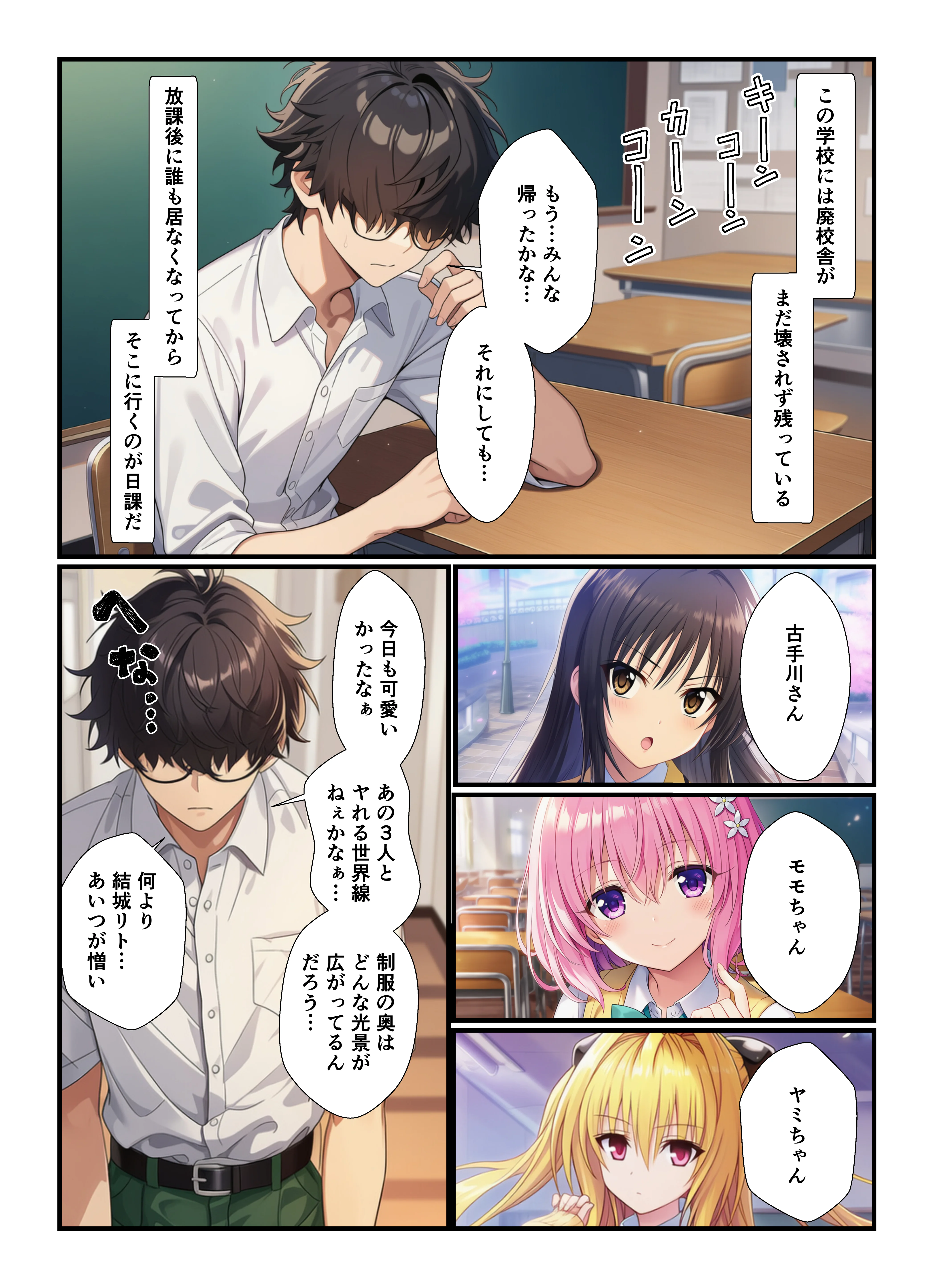 常識改変されたとらぶる学園！巨根陰キャの俺に憧れ女子が快楽堕ちする話 制服・学園もの・中出し サンプル1ページ目（すぐするよ）