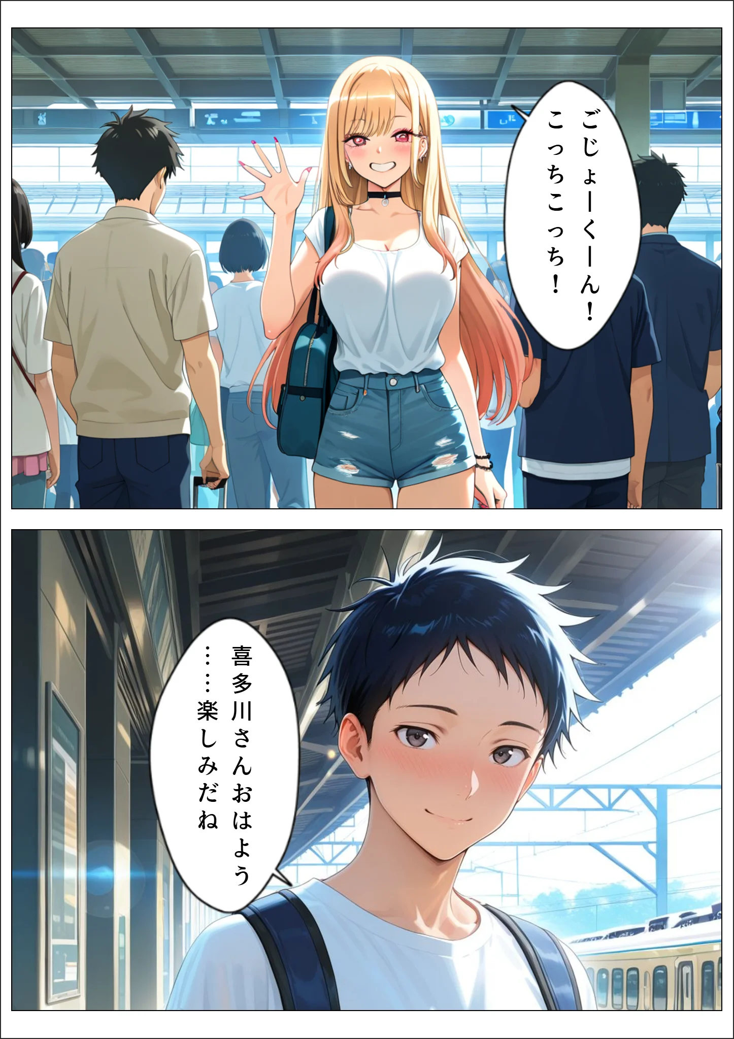 その着せ替え人形とNTR温泉旅行〜旅館でおじさんと偶然再会。夜の密会でメス堕ちする〜 ラブコメ・ギャル・変身ヒロイン サンプル2ページ目（チョコ☆マギ２）