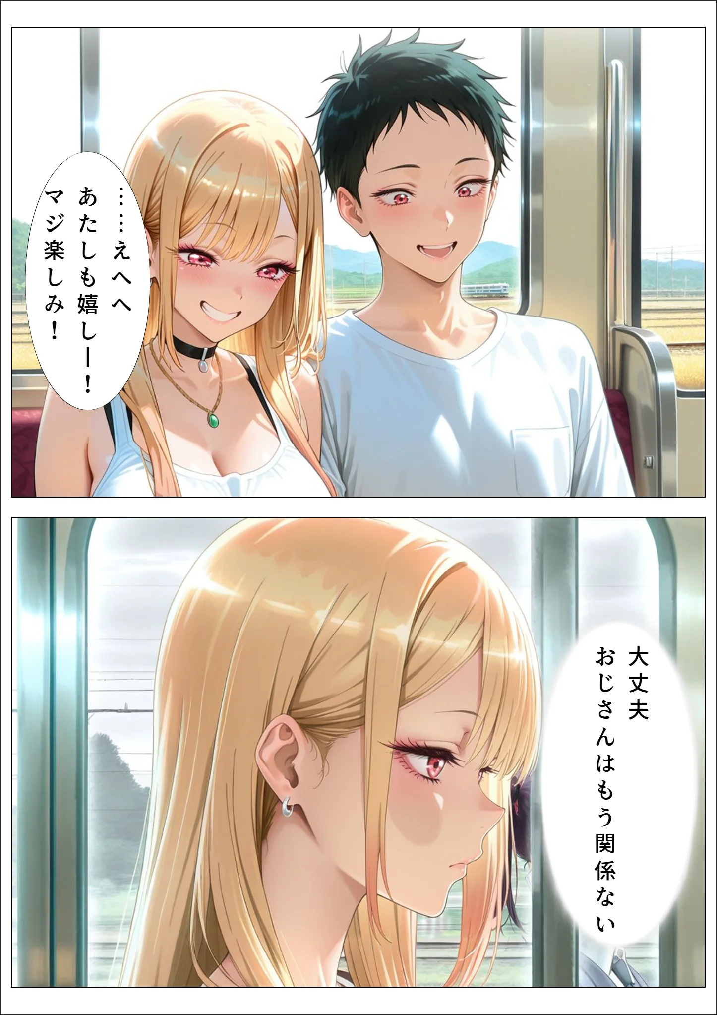 その着せ替え人形とNTR温泉旅行〜旅館でおじさんと偶然再会。夜の密会でメス堕ちする〜 ラブコメ・ギャル・変身ヒロイン サンプル4ページ目（チョコ☆マギ２）