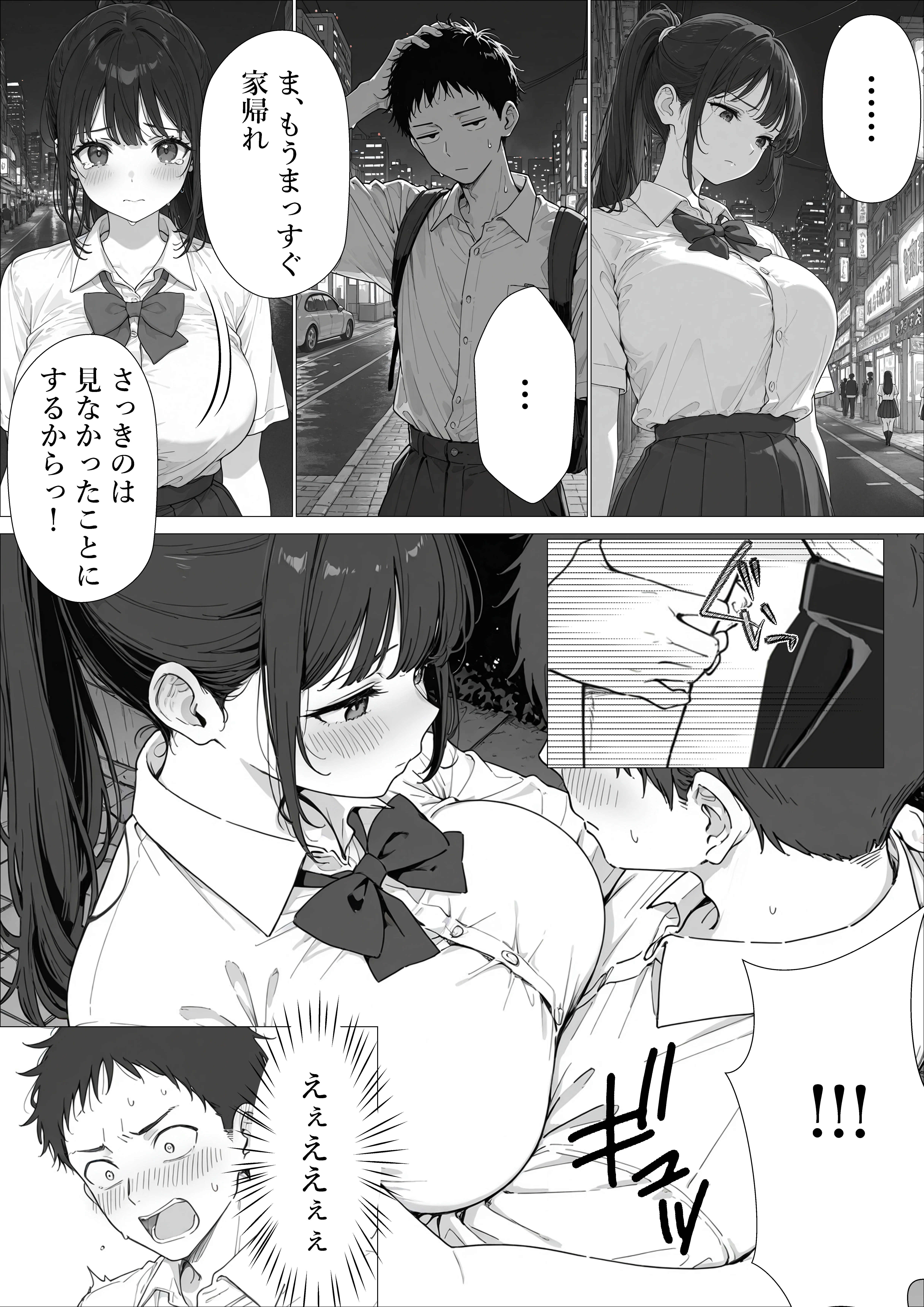 担任の生徒（黒髪清楚爆乳）助けたらお礼に搾精されまくった話 制服・学園もの・巨乳 サンプル7ページ目（ぷにぱんまん）