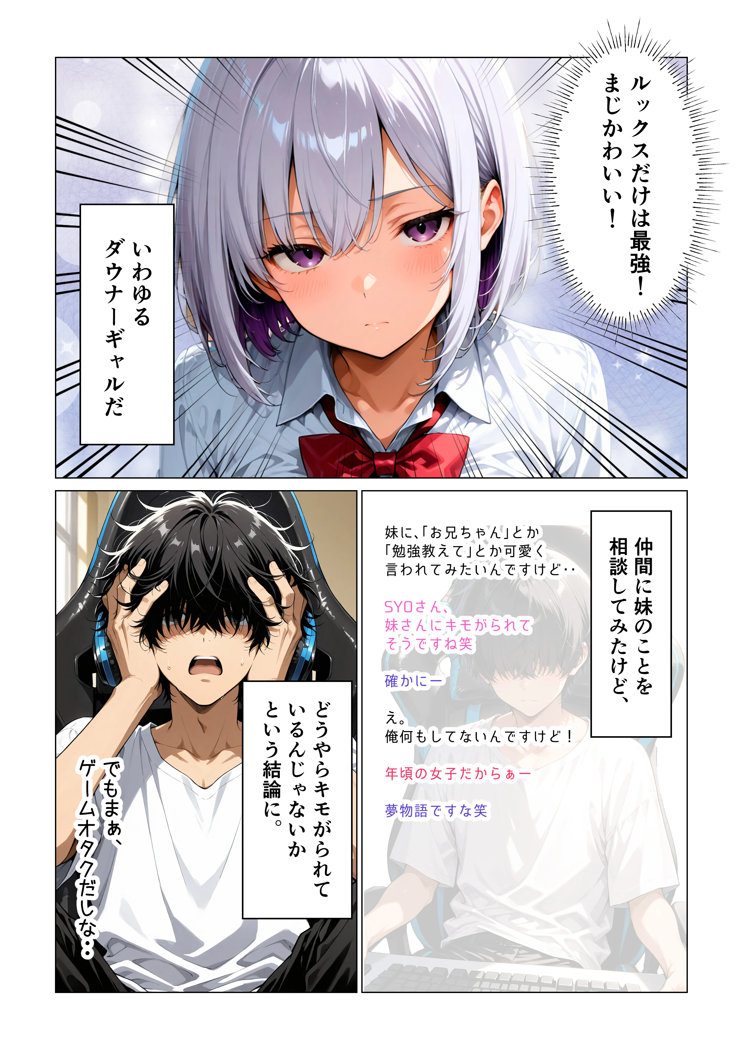 ダウナーギャル妹 ゲームオタクな俺に、 妹が中出し懇願してきて困ってます ギャル・巨乳・中出し サンプル4ページ目（ちょこみん）
